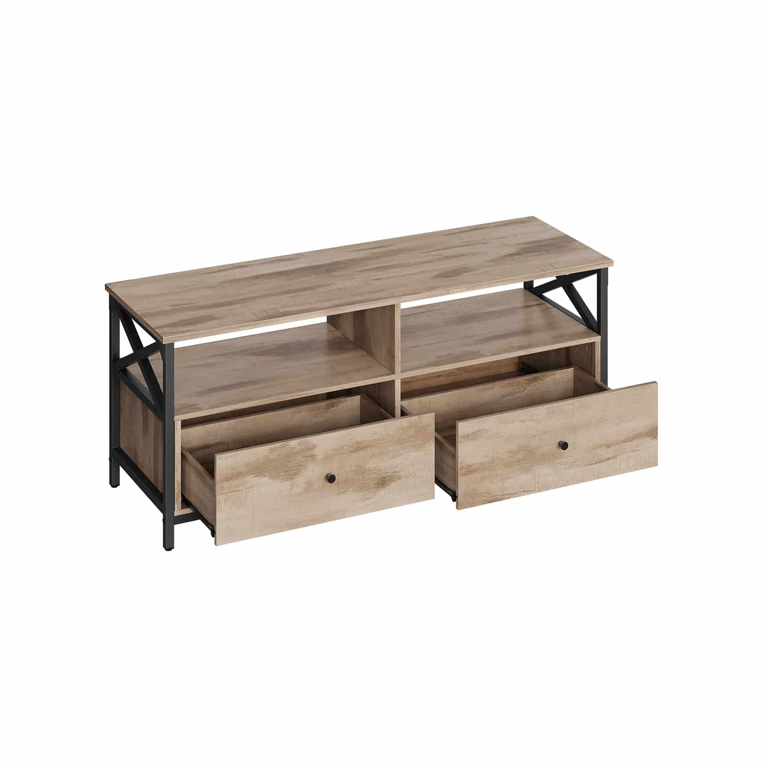 TV-Schrank 120 cm lang mit 2 Schubladen und 2 offenen Fächern-LTV300B50 TV-Schrank 120 cm lang mit 2 Schubladen und 2 offenen Fächern-LTV300B50