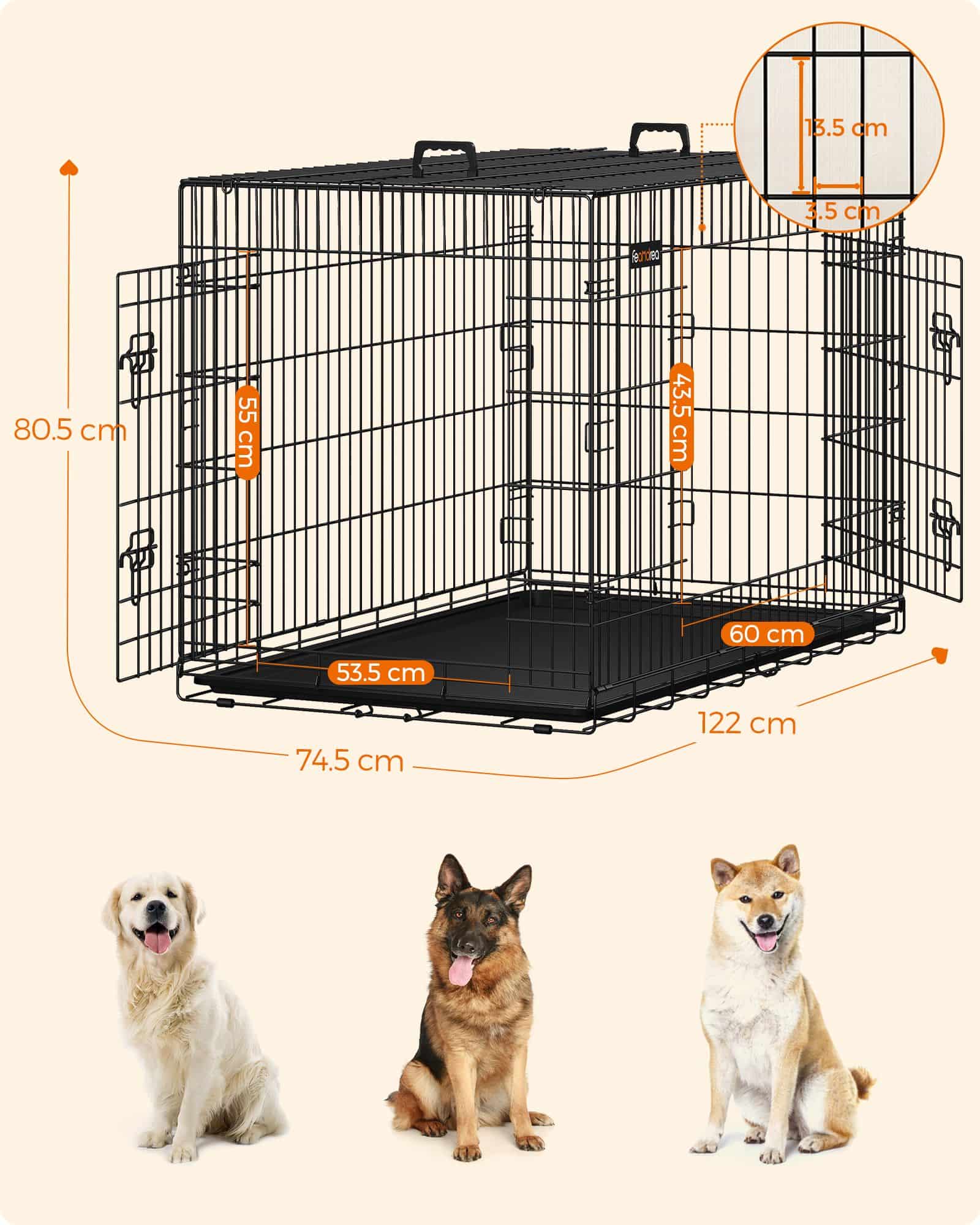 Hundekäfig XXL mit 2 Türen-B34PPD48H Hundekäfig XXL mit 2 Türen-B34PPD48H