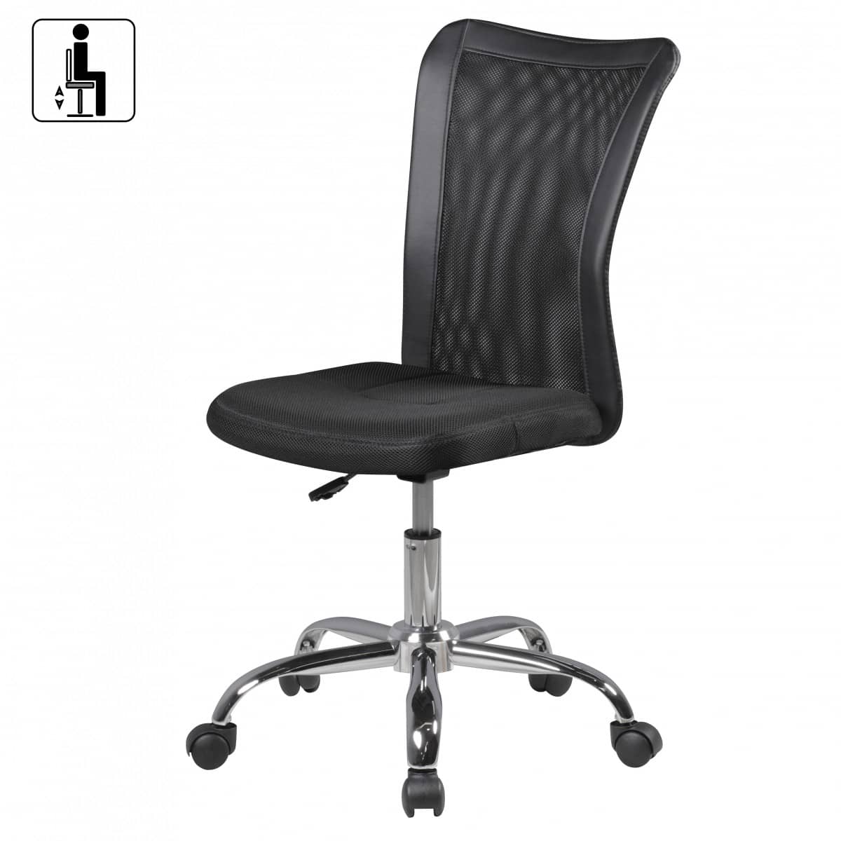 40253-AMSTYLE-Jugendstuhl-Lukas-Drehstuhl-Netz-sc_2 Kinder-Schreibtischstuhl SALERNO für Kinder ab 6 mit Lehne Rollen Kinder-Drehstuhl Kinder-Bürostuhl ergonomisch höhenverstellbar Jugendstuhl für Mädchen Jungen Schwarz Kinderzimmerstuhl