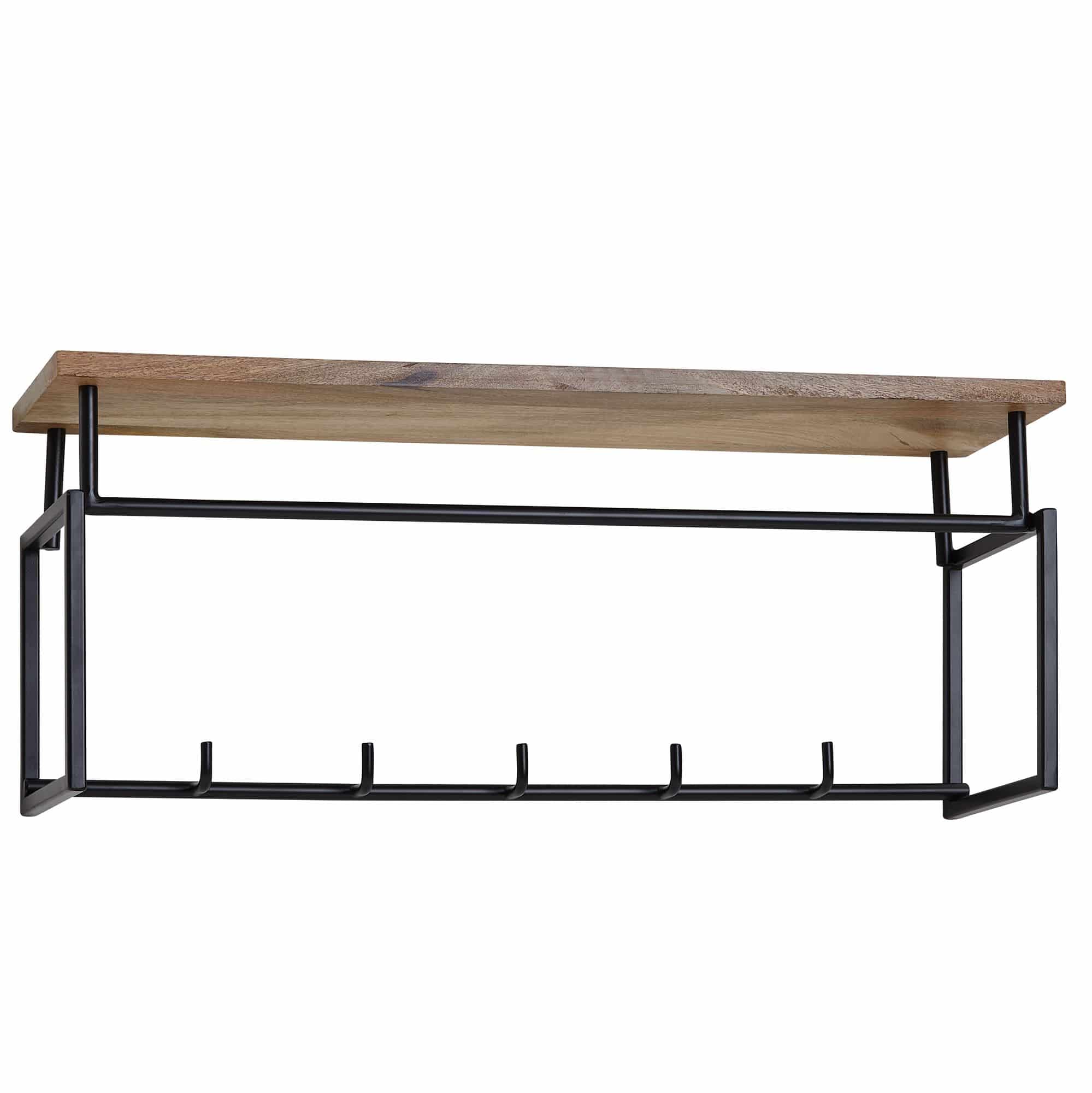 Design Wandgarderobe Mango Massivholz Metall 71x29x20 cm Design Wandgarderobe Mango Massivholz Metall 71x29x20 cm