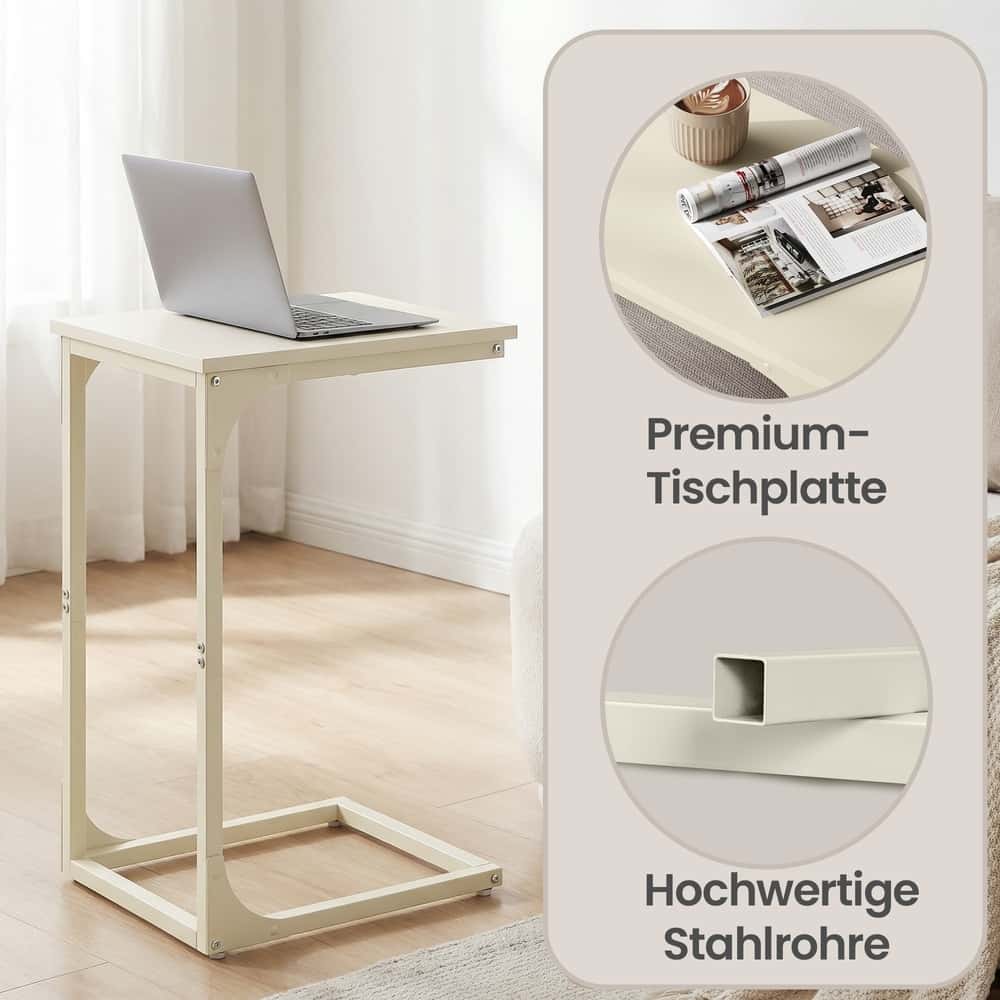 Beistelltisch mit Metallgestell, Beistelltisch für Wohnzimmer, Schlafzimmer