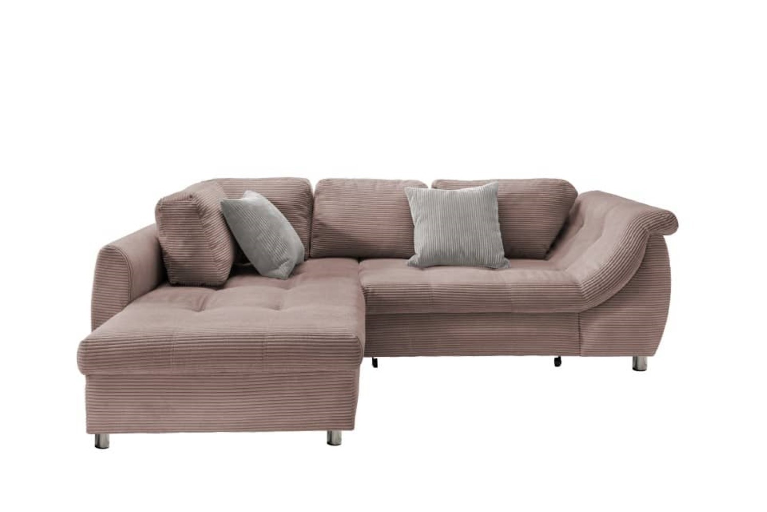 Stylisches Ecksofa Agira mit Schlaffunktion in elegantem Cord Stoff – Verschiedene Farben erhältlich Stylisches Ecksofa Agira mit Schlaffunktion in elegantem Cord Stoff – Verschiedene Farben erhältlich