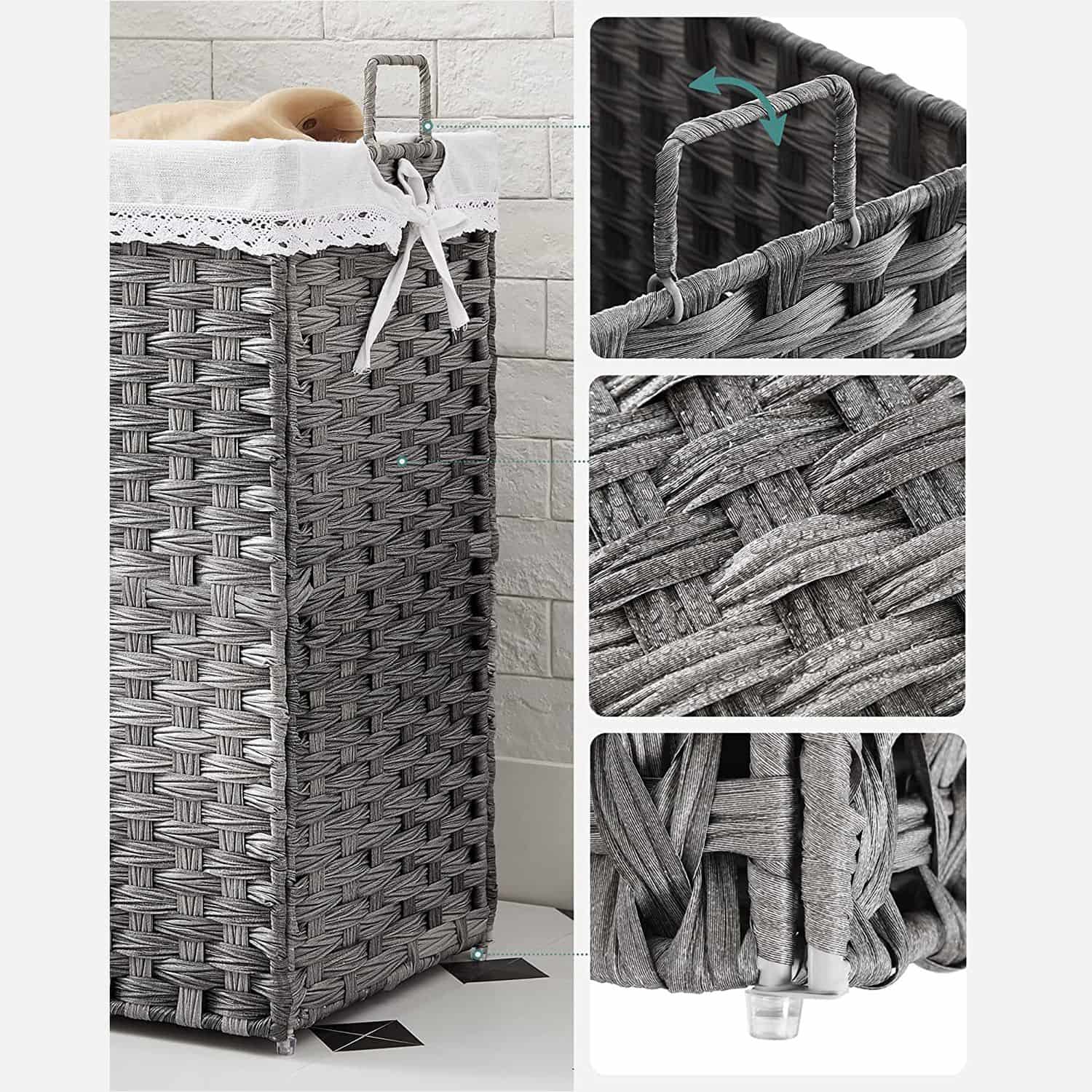 Wäschekorb 90 L grau-LCB390G01 Wäschekorb 90 L grau-LCB390G01