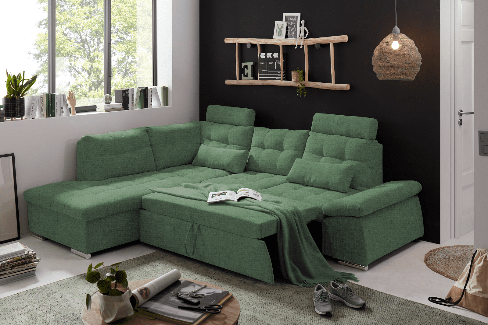 Ecksofa Medan von Ed Exciting Design Winter Moss – Modernes Sofa mit Schlaffunktion & Glow Mikrofaser Ecksofa Medan von Ed Exciting Design Winter Moss – Modernes Sofa mit Schlaffunktion & Glow Mikrofaser