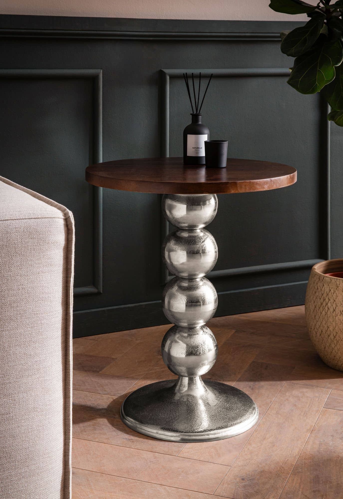 Beistelltisch Mango Massivholz Metall 50x50x61 Beistelltisch Mango Massivholz Metall 50x50x61