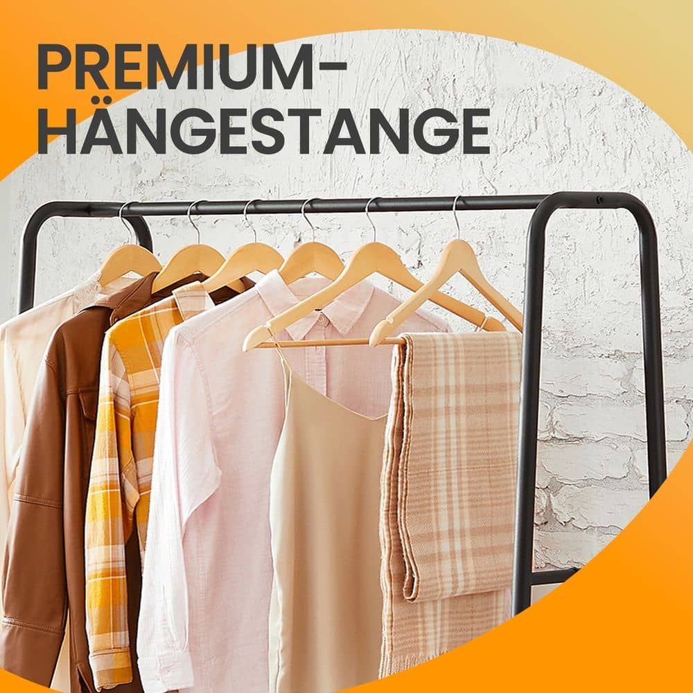 Kleiderständer, Garderobenständer mit 2 Ablagen, 6 Haken in S-Form