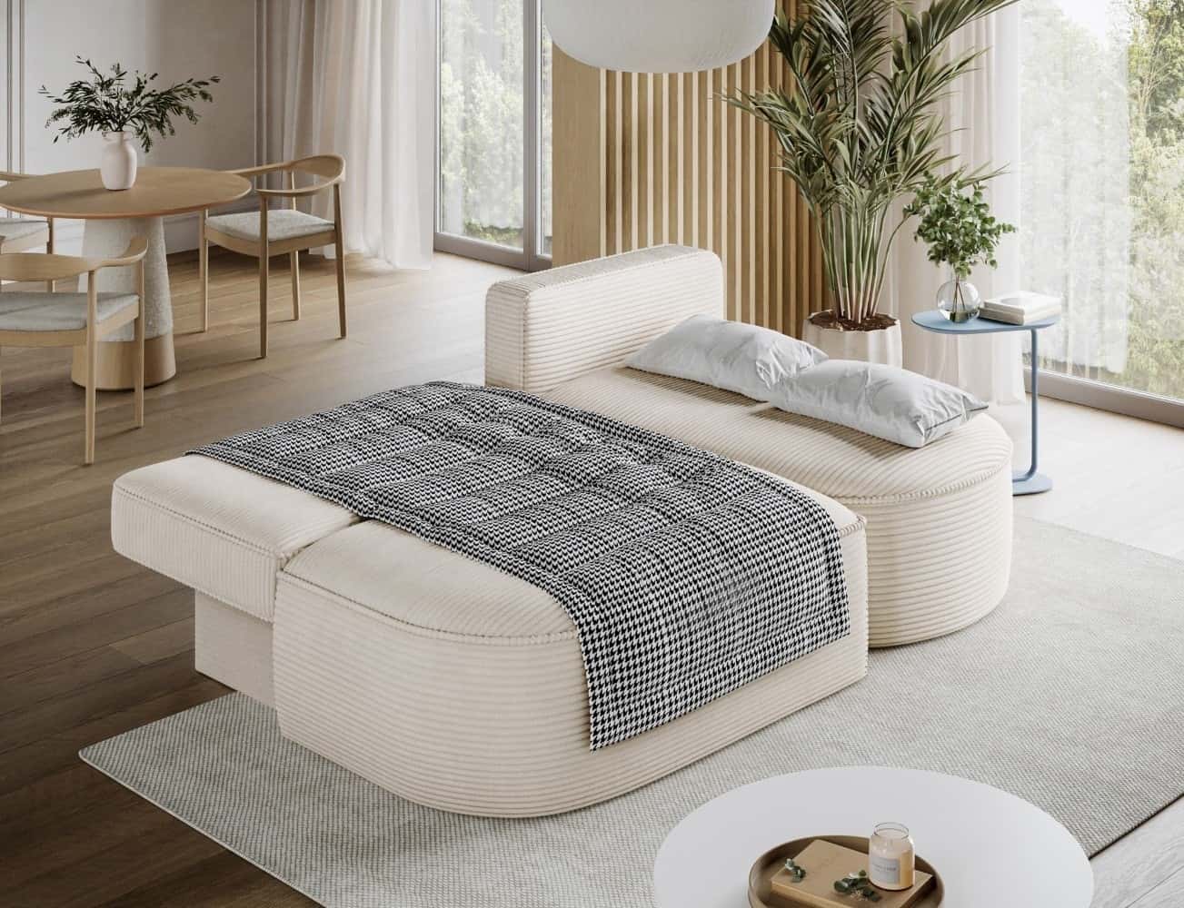 Ecksofa Livosa Cord Jarell mit Schlaffunktion | Eltap | Jarell