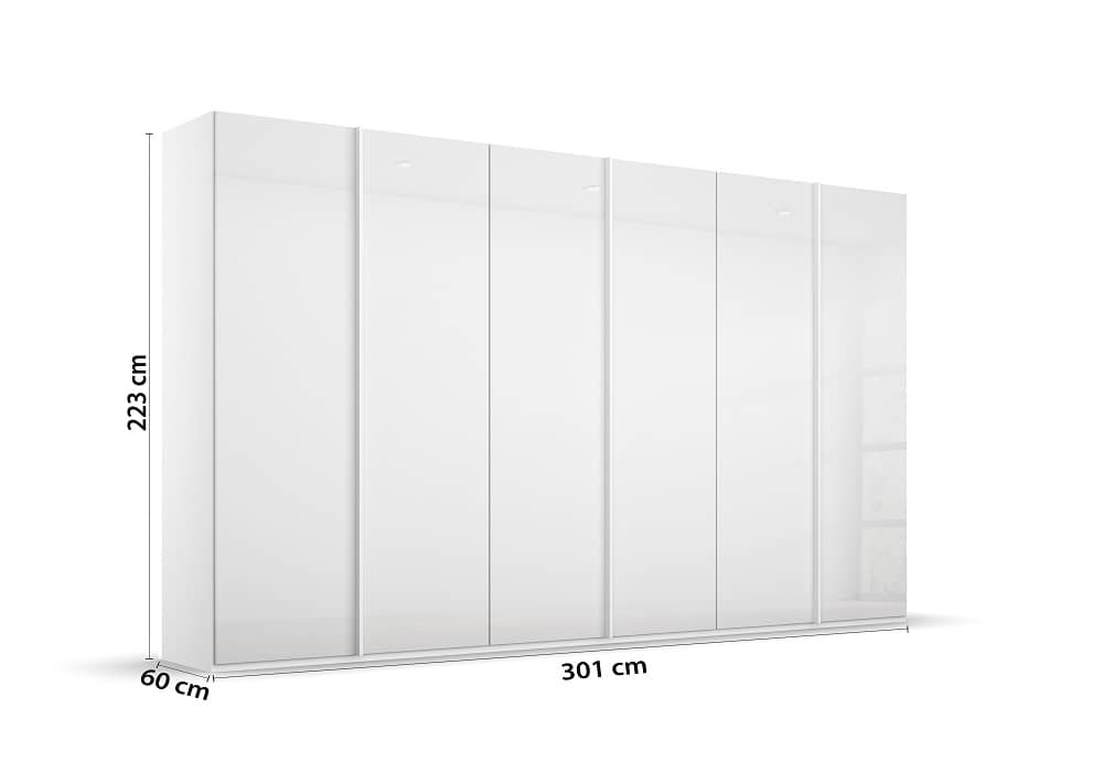 6-türiger Kleiderschrank SKAT Meridian von rauch mit Glasfront - in drei verschiedenen Farbvarianten, alpinweiß, seidengrau, graphit 6-türiger Kleiderschrank SKAT Meridian von rauch mit Glasfront - in drei verschiedenen Farbvarianten, alpinweiß, seidengrau, graphit