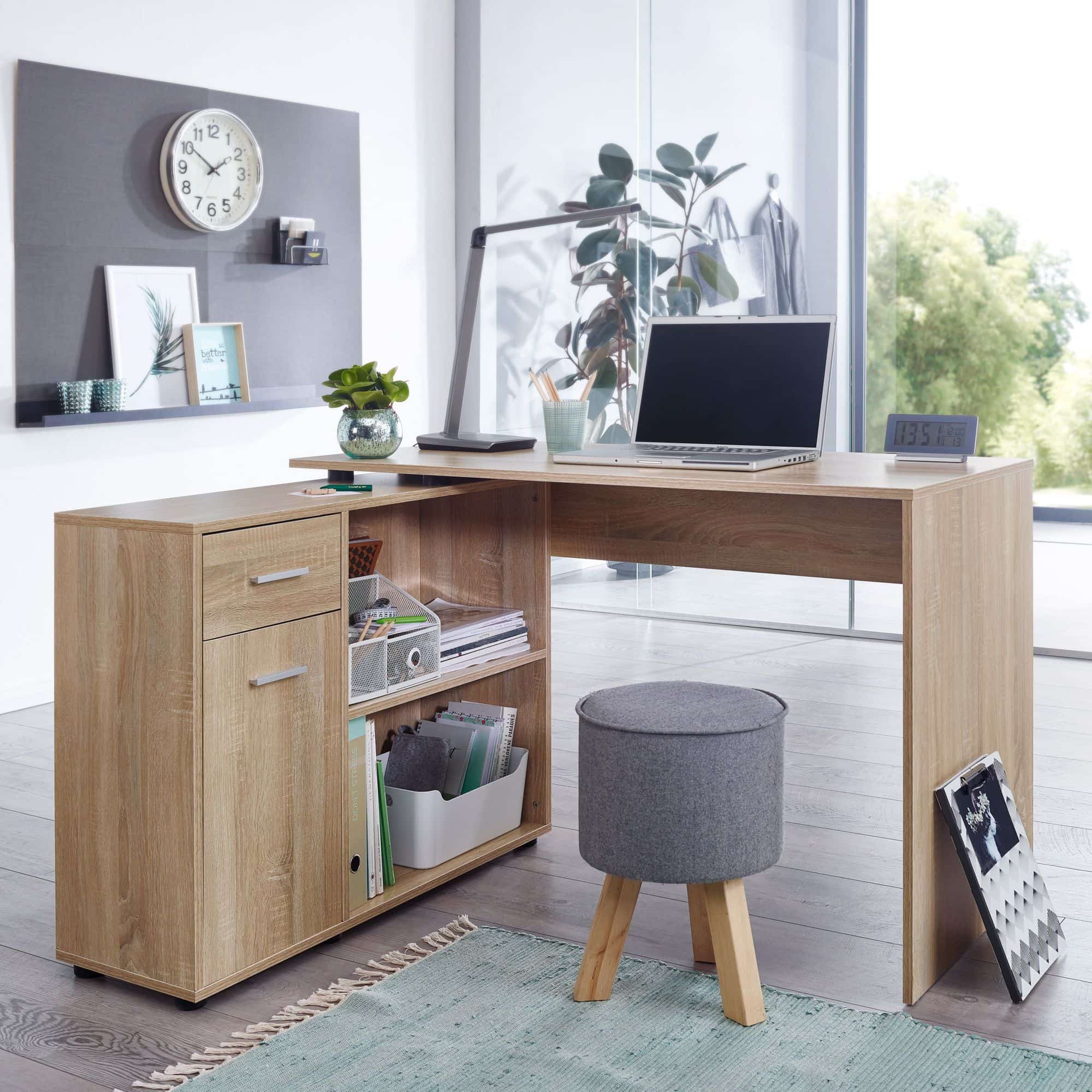 45940-WOHNLING-Design-Schreibtisch-mit-Regal-Eckschreibtisch-Sonoma-Moderner-Buerotisch-Computertisch-Arbeitszimmer-Winkelschreibtisch-Home-Office-WL5-304-WL5-304_2 Design Eckschreibtisch mit Regal Sonoma 120 x 75,5 x 106,5 cm