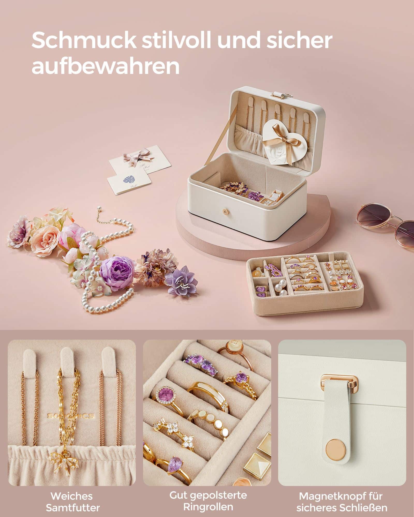 Schmuckkästchen für größere Accessoires Geschenkidee wolkenweiß Schmuckkästchen für größere Accessoires Geschenkidee wolkenweiß