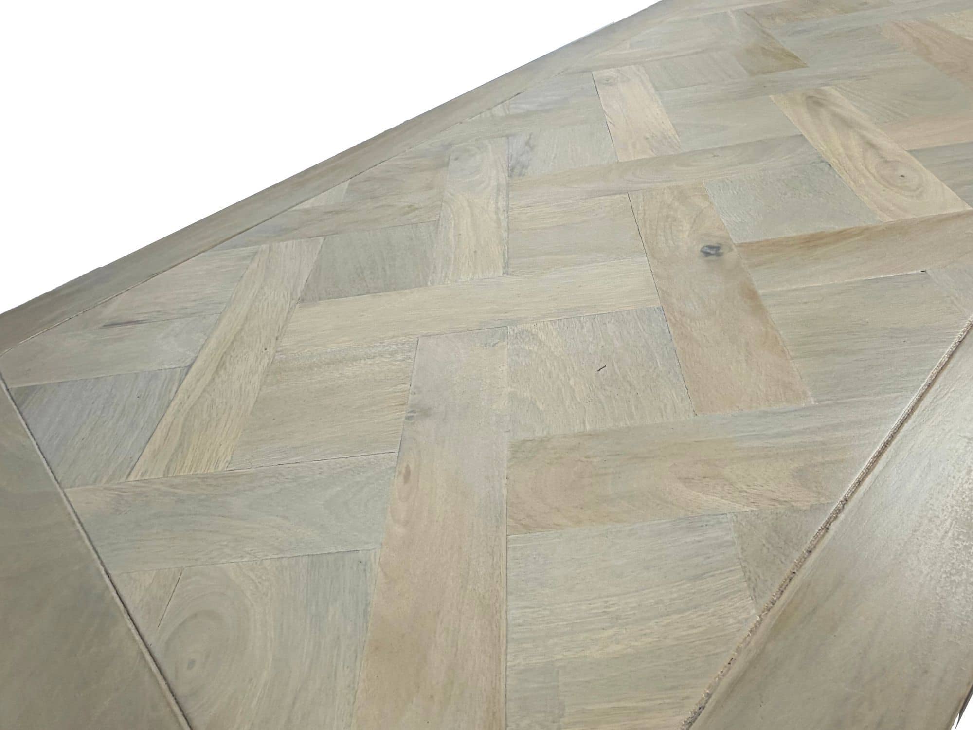 Esstisch Massivholz Mango 120x60 cm white wash - Rechteckiger Esszimmertisch Holz - Küchentisch modern für 6 Personen - Stabiler Holztisch - Tisch für Esszimmer Bistrotisch Handmade