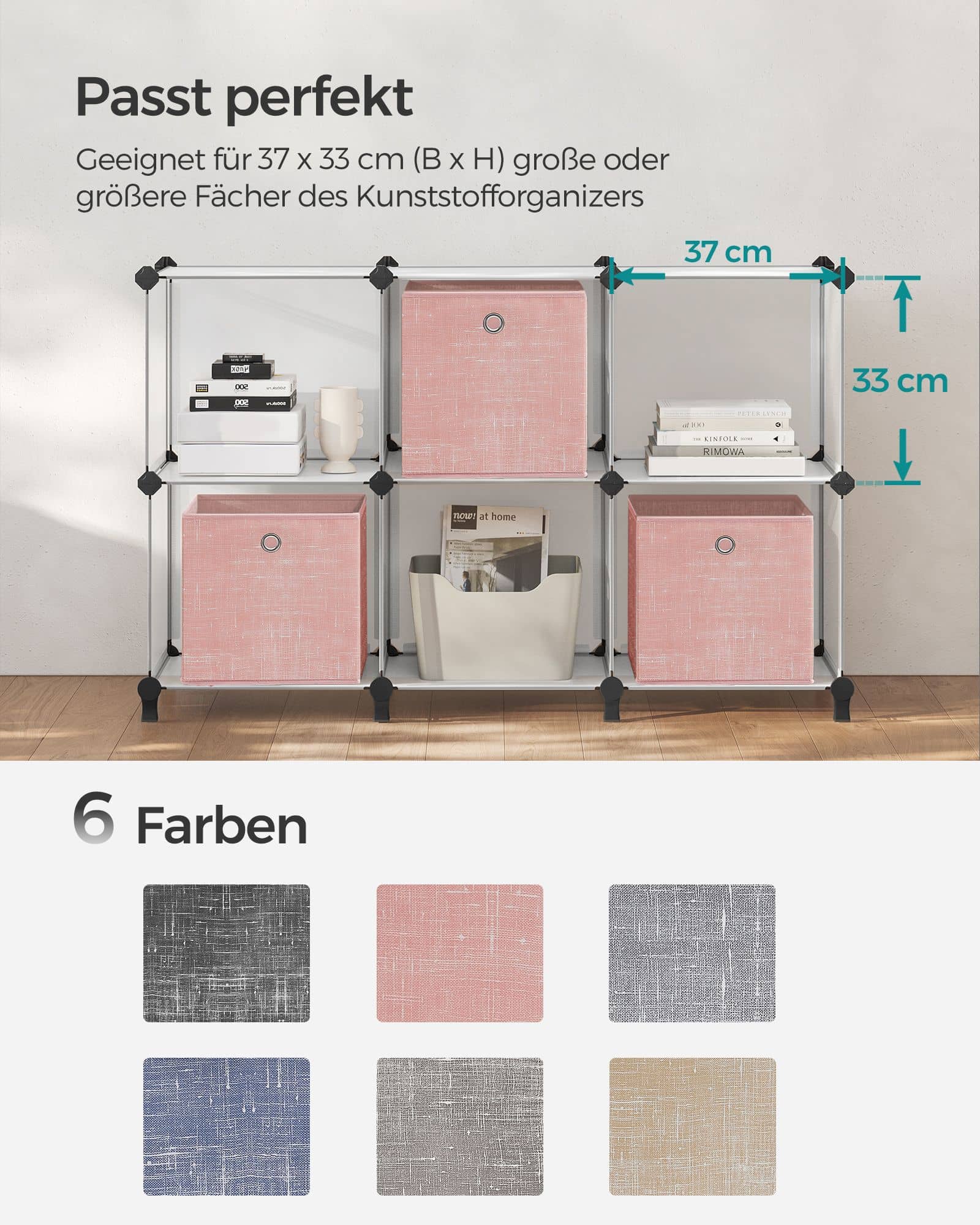 Aufbewahrungsbox 6er Set pastellrosa-RFB006R01