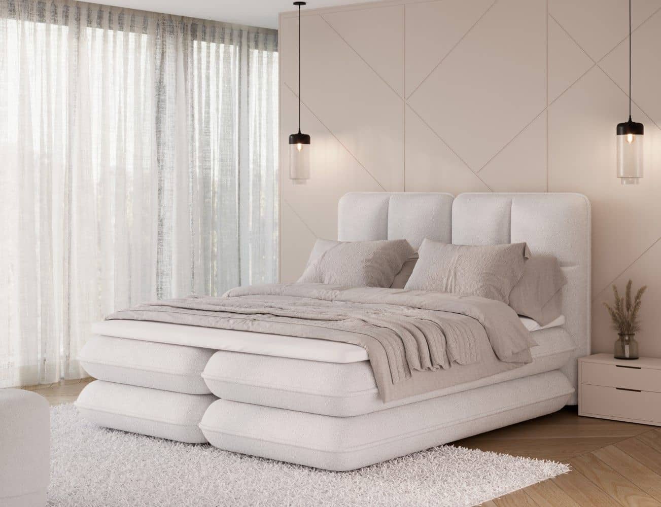 Boxspringbett Tonila von Eltap Royal Mikrofaser | Bettkasten | Topper