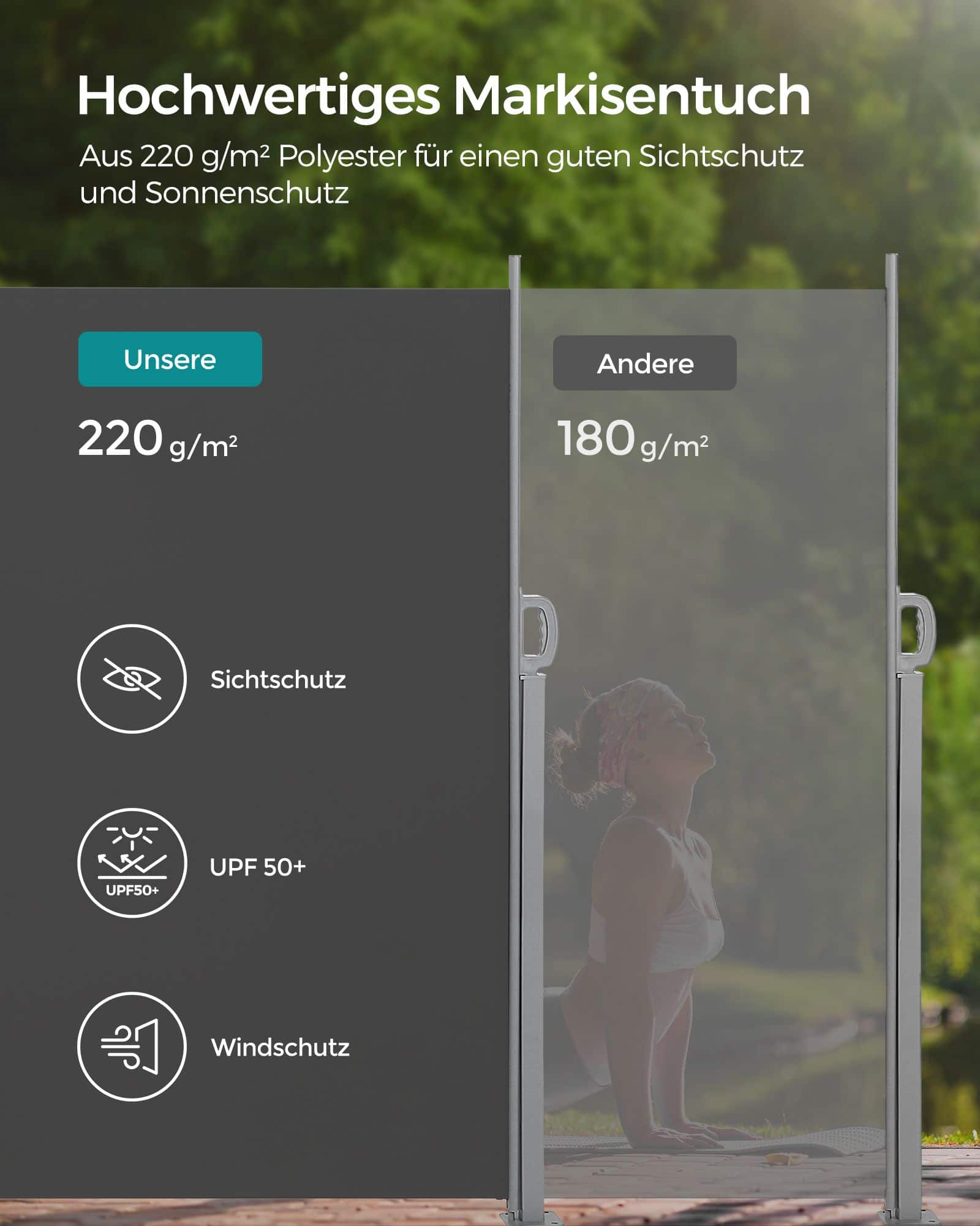 Seitenmarkise 200 x 350 cm Anthrazit Seitenmarkise 200 x 350 cm Anthrazit