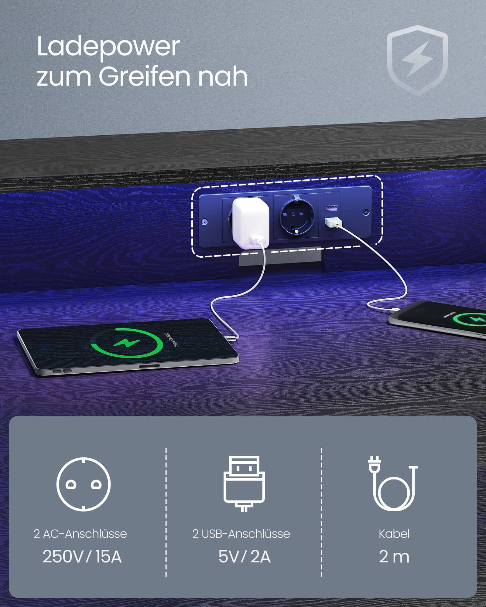 Gaming-Tisch mit LED-Beleuchtung Gaming-Tisch mit LED-Beleuchtung