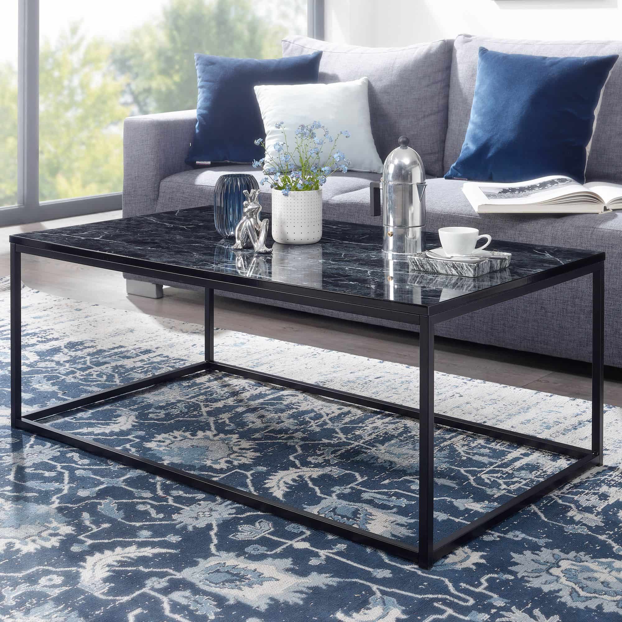 69969-Wohnling-Couchtisch-100x60x40-cm-Messing-Marmor-Optik-schwarz-WL6-607-WL6-607_3 Couchtisch 100x60x40 cm mit Marmor Optik Schwarz