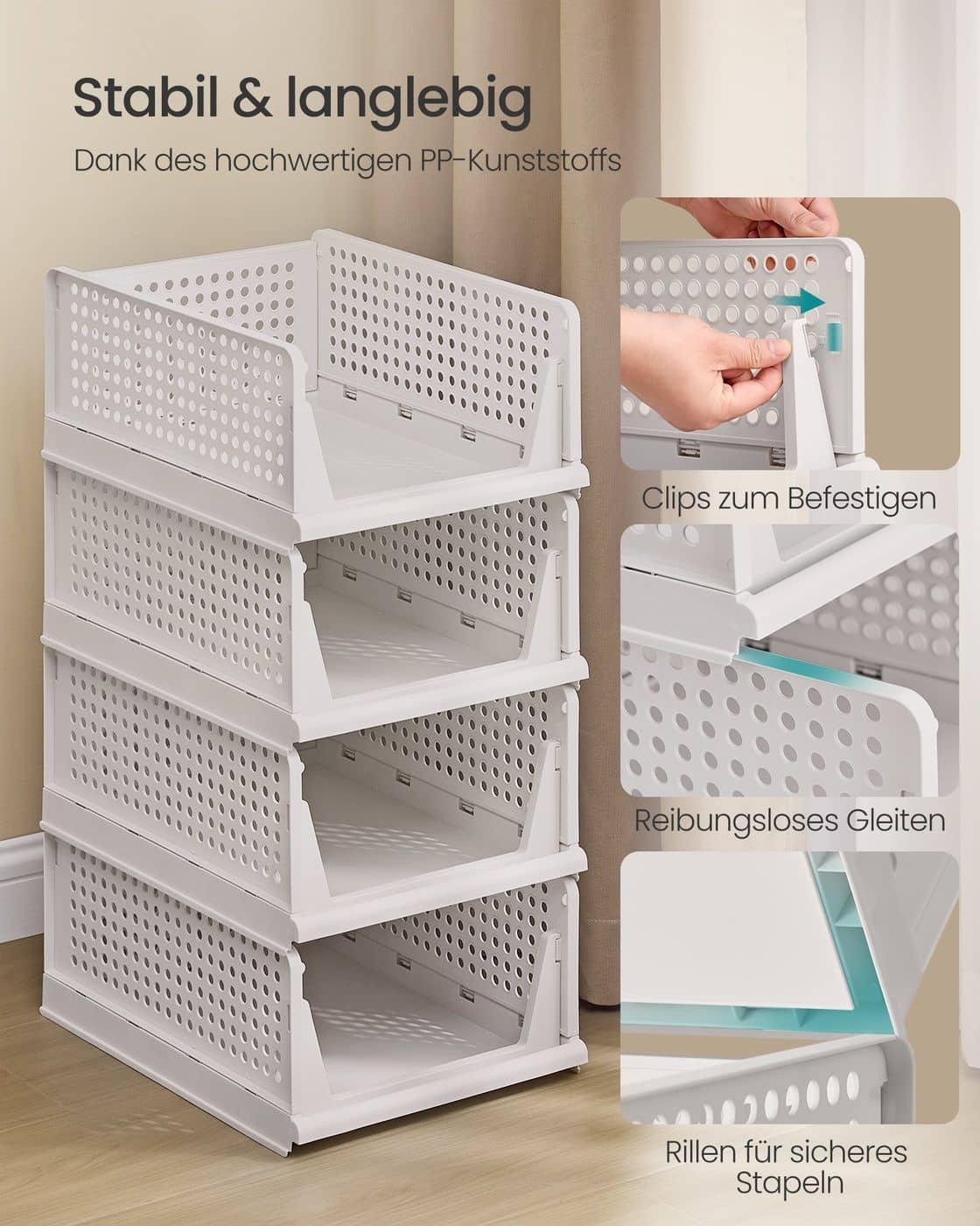 6er Set Stapelbare Schrank Organizer 6er Set Stapelbare Schrank Organizer