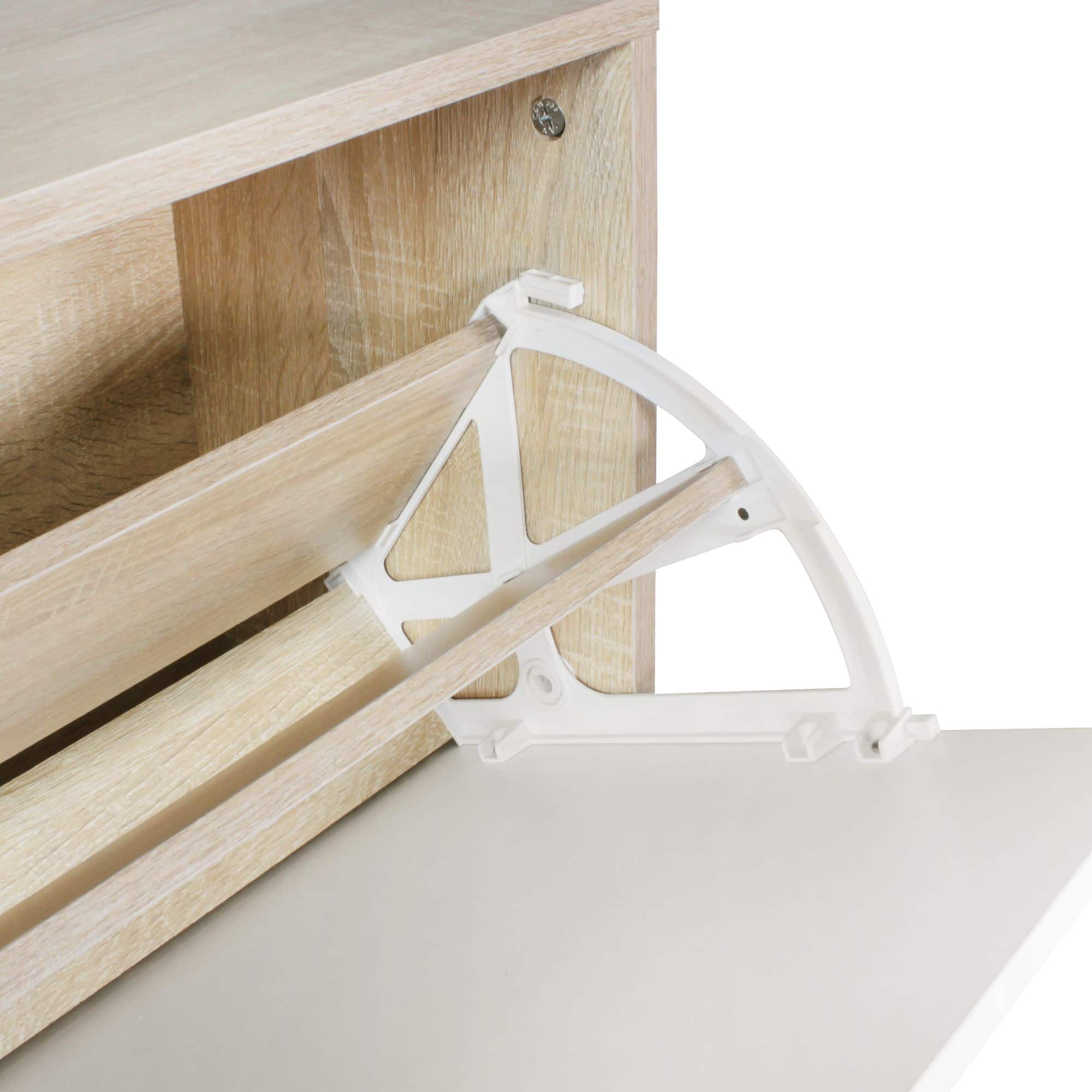 44695-WOHNLING-Garderobe-mit-Spiegel-sonoma-mit-F_4 Wand-Garderobe SALERNO mit Spiegel & Schuhschrank Spanplatte sonoma