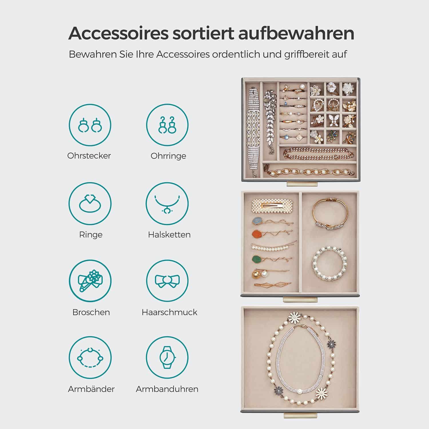 Schmuckbox mit 3 Ebenen-JBC239G02