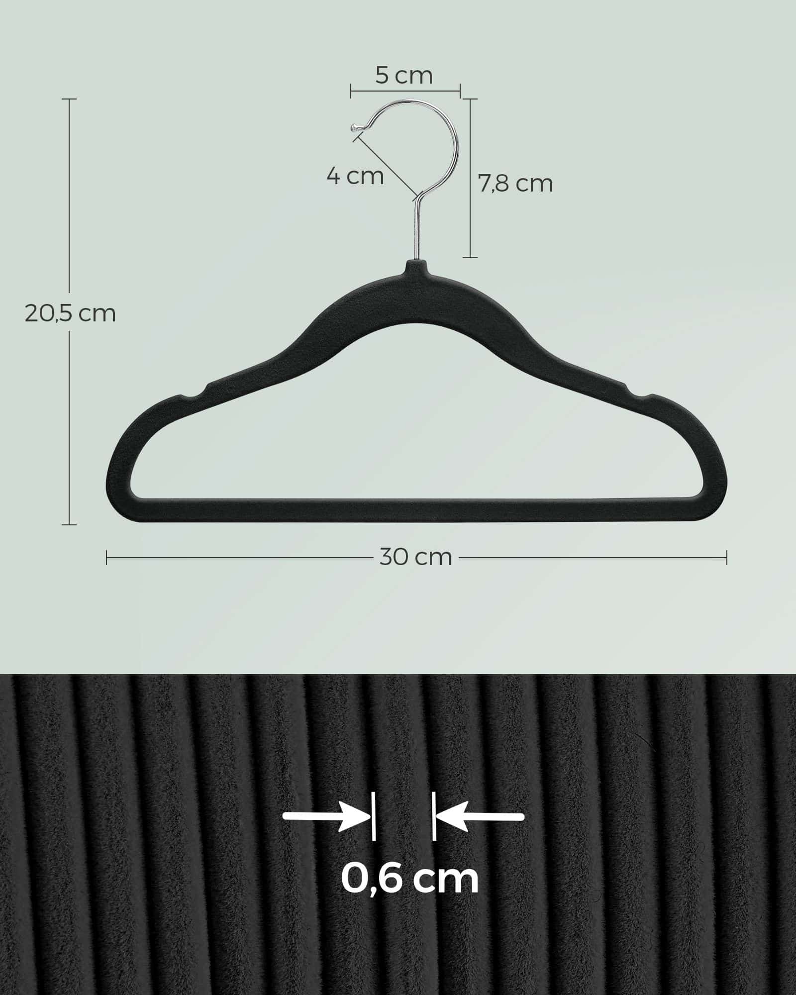 Kinderkleiderbügel 50er Set mit 360° drehbaren Haken tintenschwarz-CRF027B05