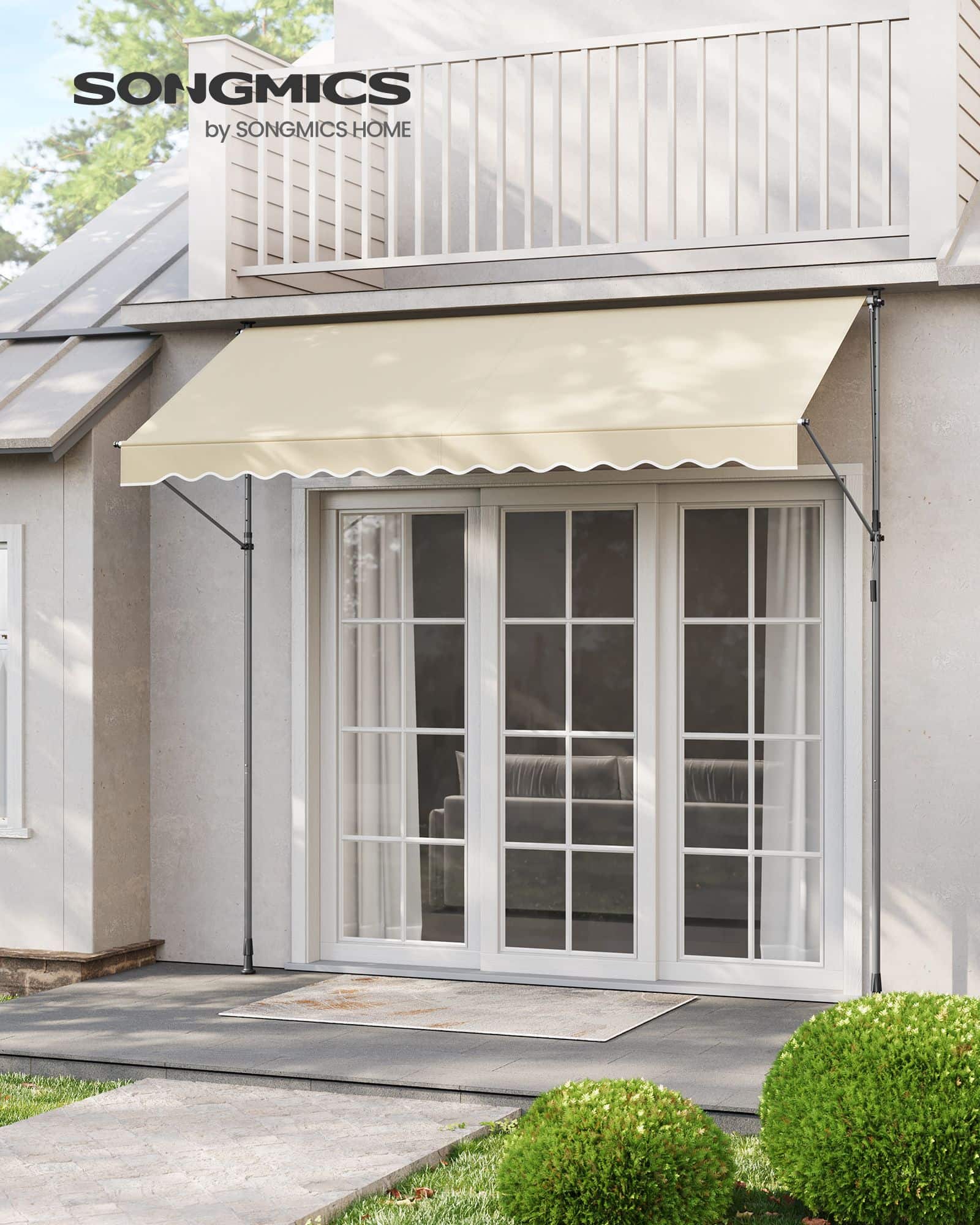 Klemmmarkise mit Handkurbel 300 x 120 cm beige Klemmmarkise mit Handkurbel 300 x 120 cm beige