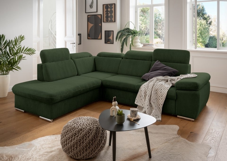 Benformato Sofa Vasto: Elegantes Design mit Schlaffunktion, Bettkasten und verstellbaren Kopflehnen in 4 Farboptionen – Jetzt bei Myhomelando entdecken