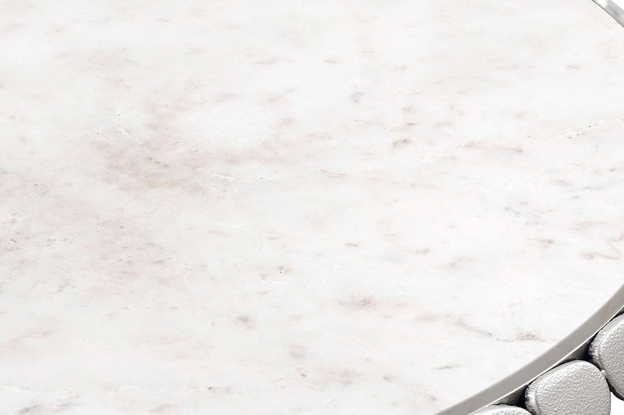 Design Couchtisch rund 66 cm aus Aluminium silber und weißer Marmor Tischplatte - Wohnzimmertisch Alu - Metall Sofatisch - Beistelltisch Wohnzimmer - Handmade Design Couchtisch rund 66 cm aus Aluminium silber und weißer Marmor Tischplatte - Wohnzimmertisch Alu - Metall Sofatisch - Beistelltisch Wohnzimmer - Handmade