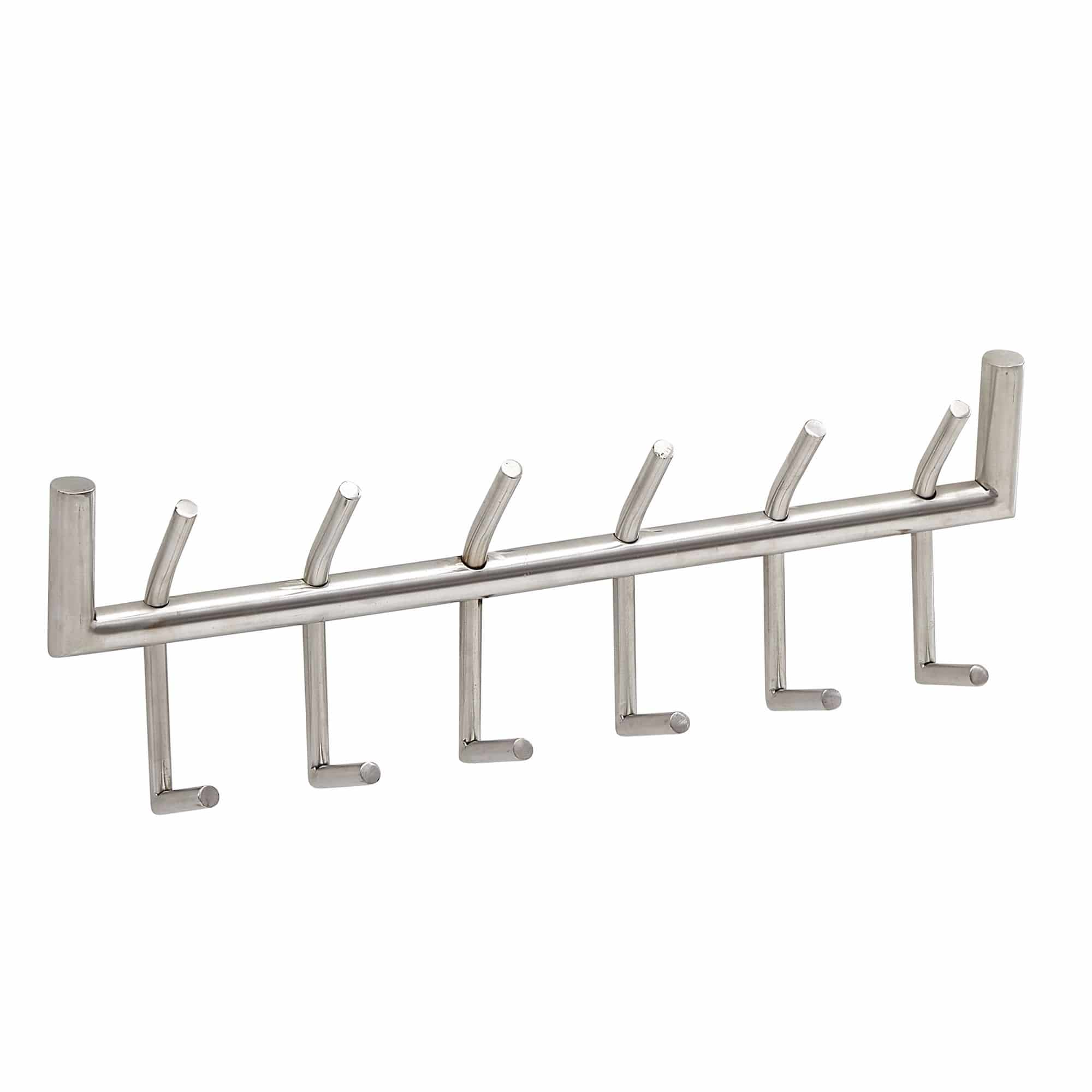 63399-WOHNLING-Garderobe-Stahl-Matt-60x10x20-cm-WL6-444-WL6-444_6 Wandgarderobe Metall Silber 60x19x10 cm Design Flurgarderobe Stahl