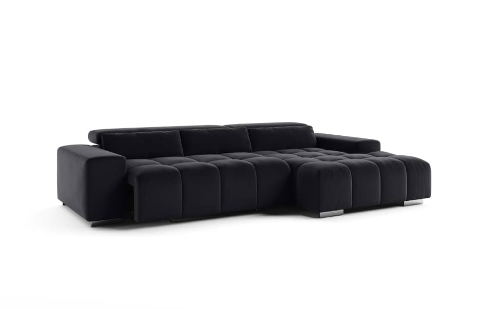 Cotta Sofa Orion – Modernes Komfortsofa Farbe Schwarz mit elektrischem Sitzvorschub und verstellbaren Kopflehnen Cotta Sofa Orion – Modernes Komfortsofa Farbe Schwarz mit elektrischem Sitzvorschub und verstellbaren Kopflehnen