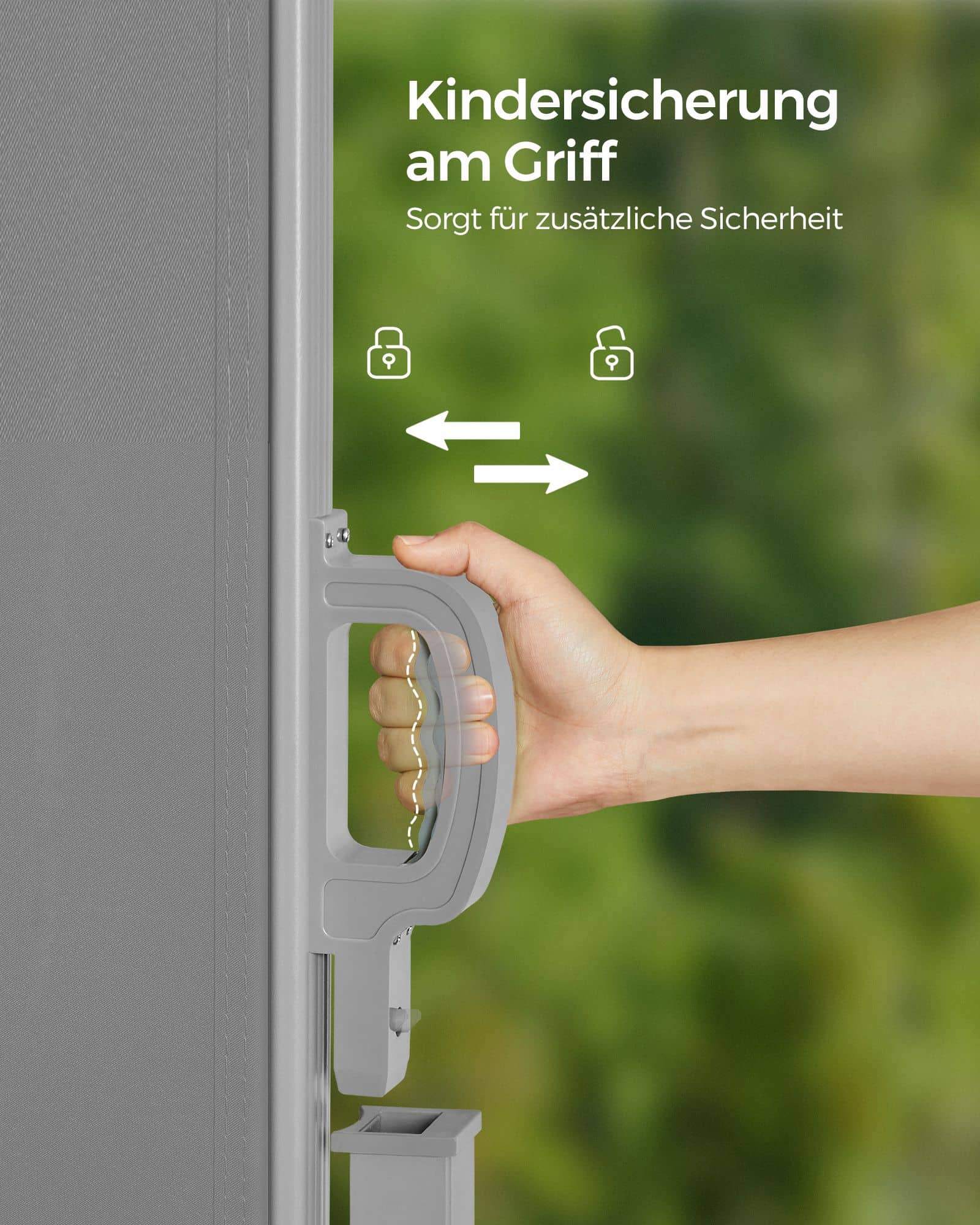 Seitenmarkise mit Stahl-Kasten rostbeständig und ausziehbar