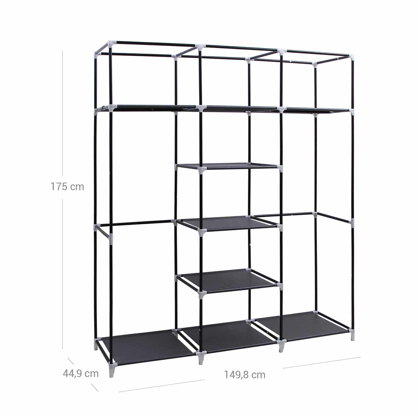 Großer Stoffschrank 175 x 150 cm Grau-RYG12G Großer Stoffschrank 175 x 150 cm Grau-RYG12G