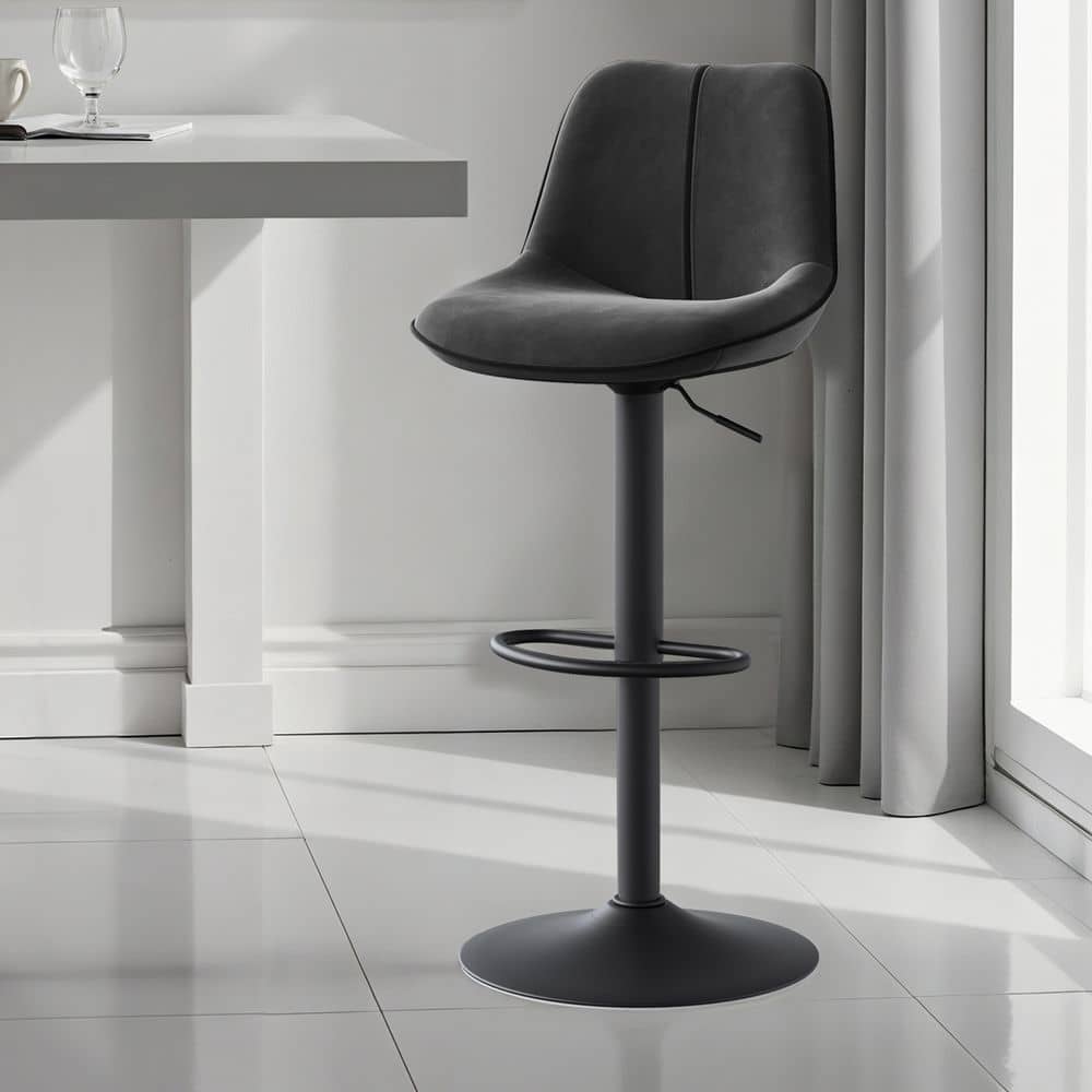 Barhocker Set höhenverstellbar mit drehbarer Sitzfläche und Samtbezug