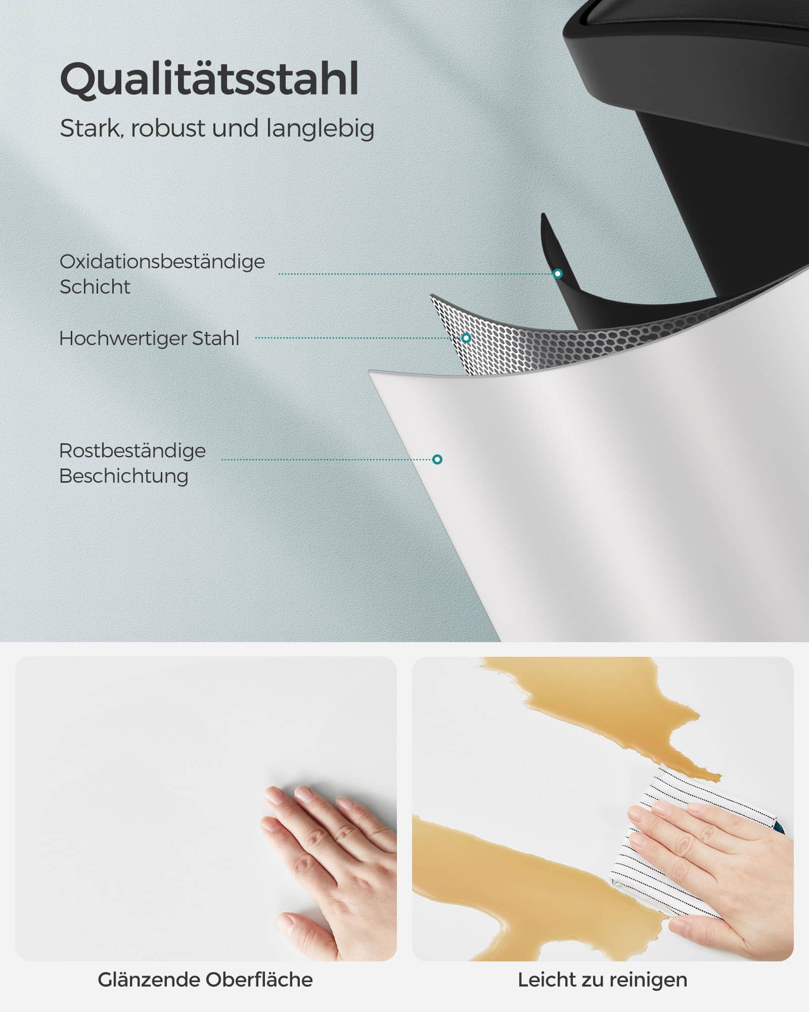 Mülleimer 3 x 15 Liter mit Deckel und Inneneimer weiß-schwarz-LTB45W Mülleimer 3 x 15 Liter mit Deckel und Inneneimer weiß-schwarz-LTB45W