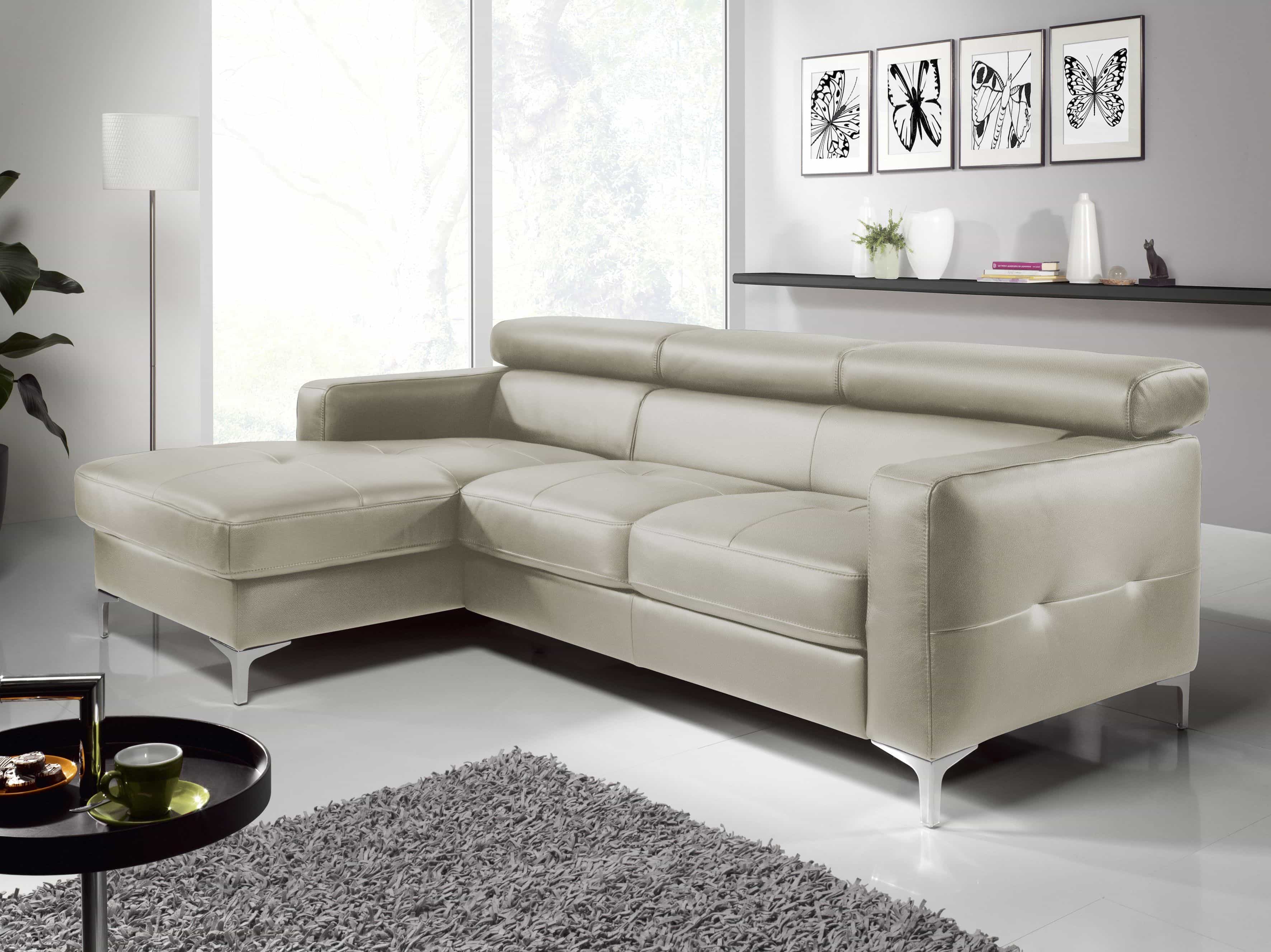Echtleder Ecksofa Sammy mit Recamiere & Schlaffunktion – Cotta Echtleder Ecksofa Sammy mit Recamiere & Schlaffunktion – Cotta