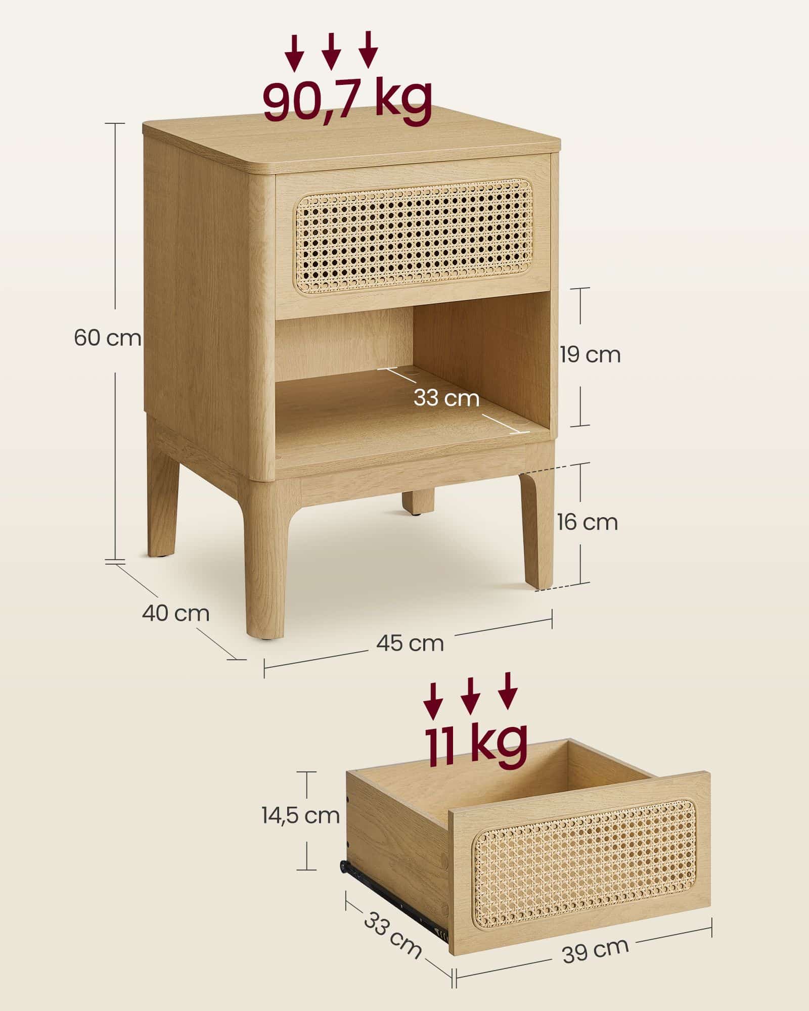 Nachttisch mit Schublade und offenem Fach modern Nachttisch mit Schublade und offenem Fach modern