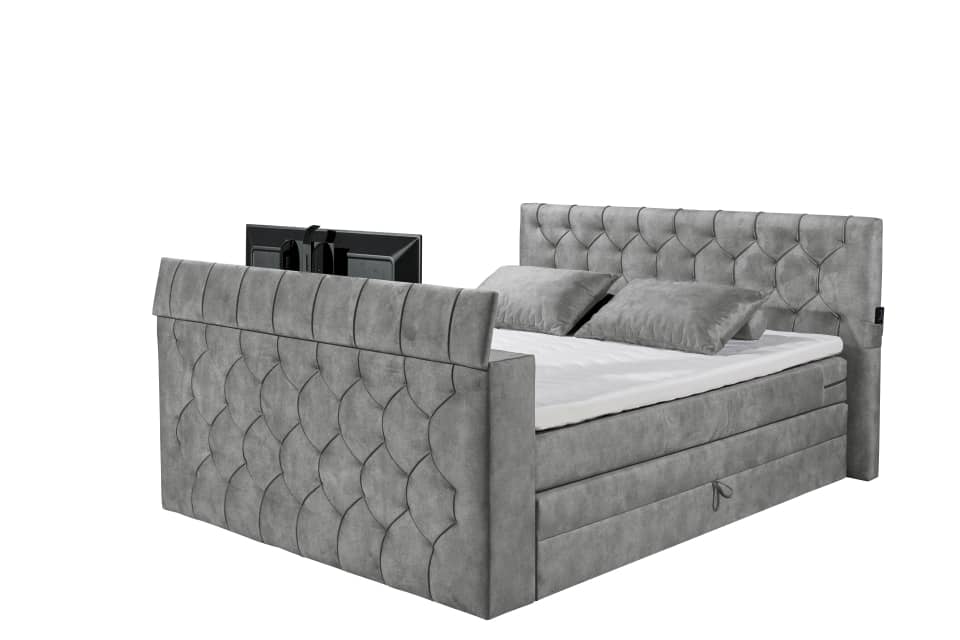 Boxspringbett Springdale - motorisierter TV-Halterung, geräumigem Bettkasten und Duo-Wendematratze H3/H4 - ED Exciting Design Boxspringbett Springdale - motorisierter TV-Halterung, geräumigem Bettkasten und Duo-Wendematratze H3/H4 - ED Exciting Design