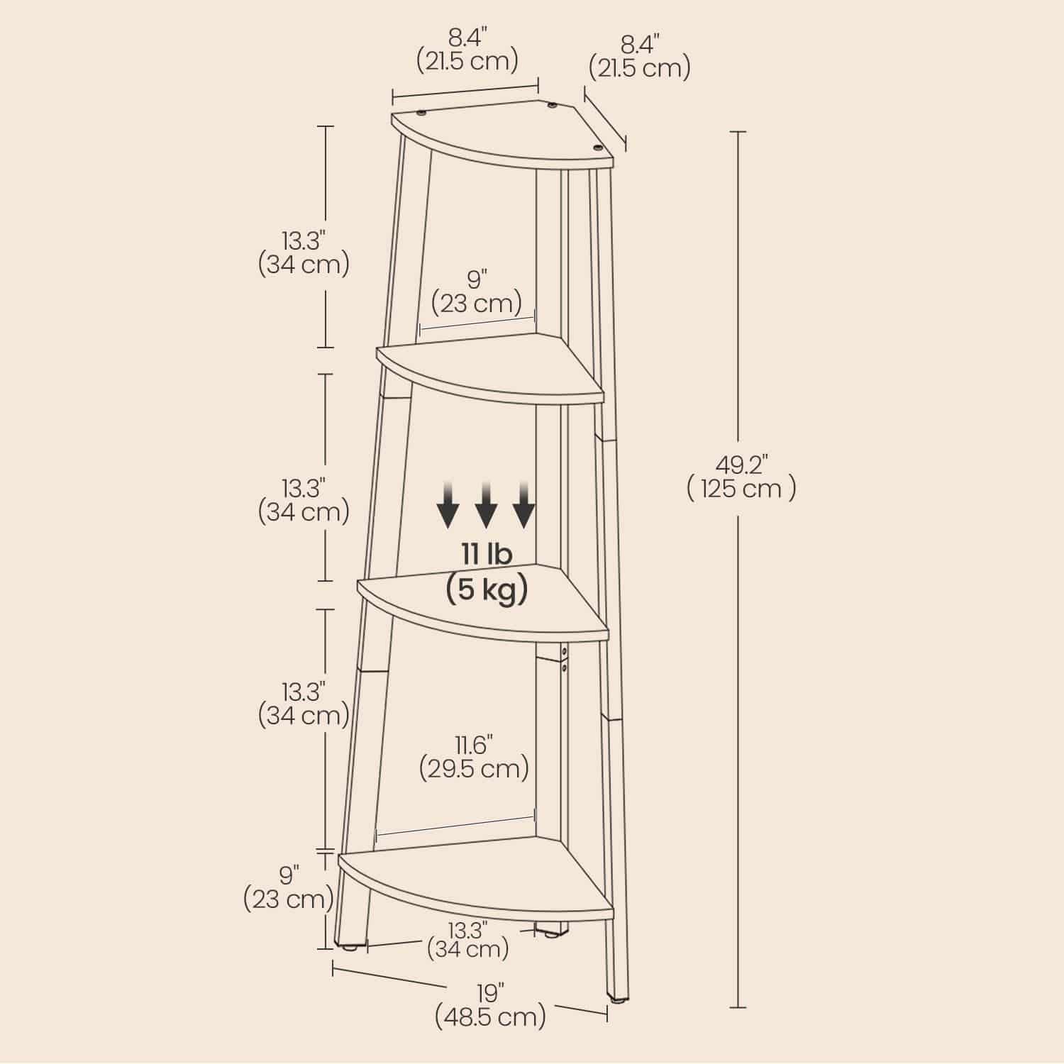 Industrie-Design Eckregal 4 Ablagen Industrie-Design Eckregal 4 Ablagen