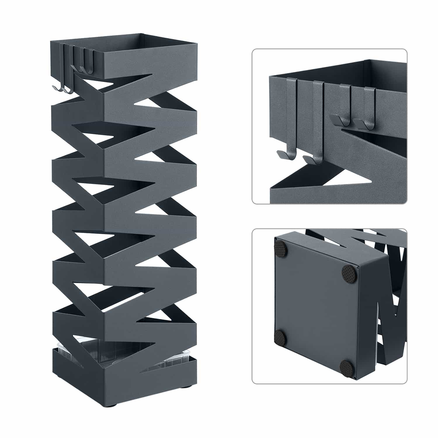 Regenschirmständer aus Metall quadratisch anthrazit-LUC016G01 Regenschirmständer aus Metall quadratisch anthrazit-LUC016G01
