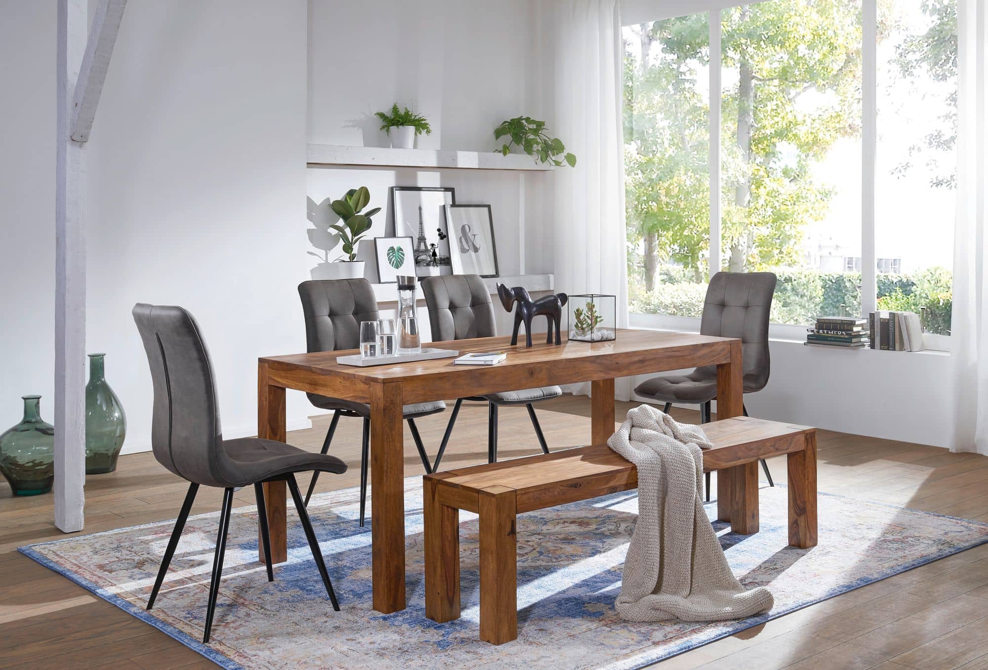 34328-WOHNLING-Esstisch-MUMBAI-Massivholz-Sheesha_33bGP0nGZzYmkF Esstisch MUMBAI Massivholz Sheesham 120 cm Esszimmer-Tisch Holztisch Design Küchentisch Landhaus-Stil dunkel-braun