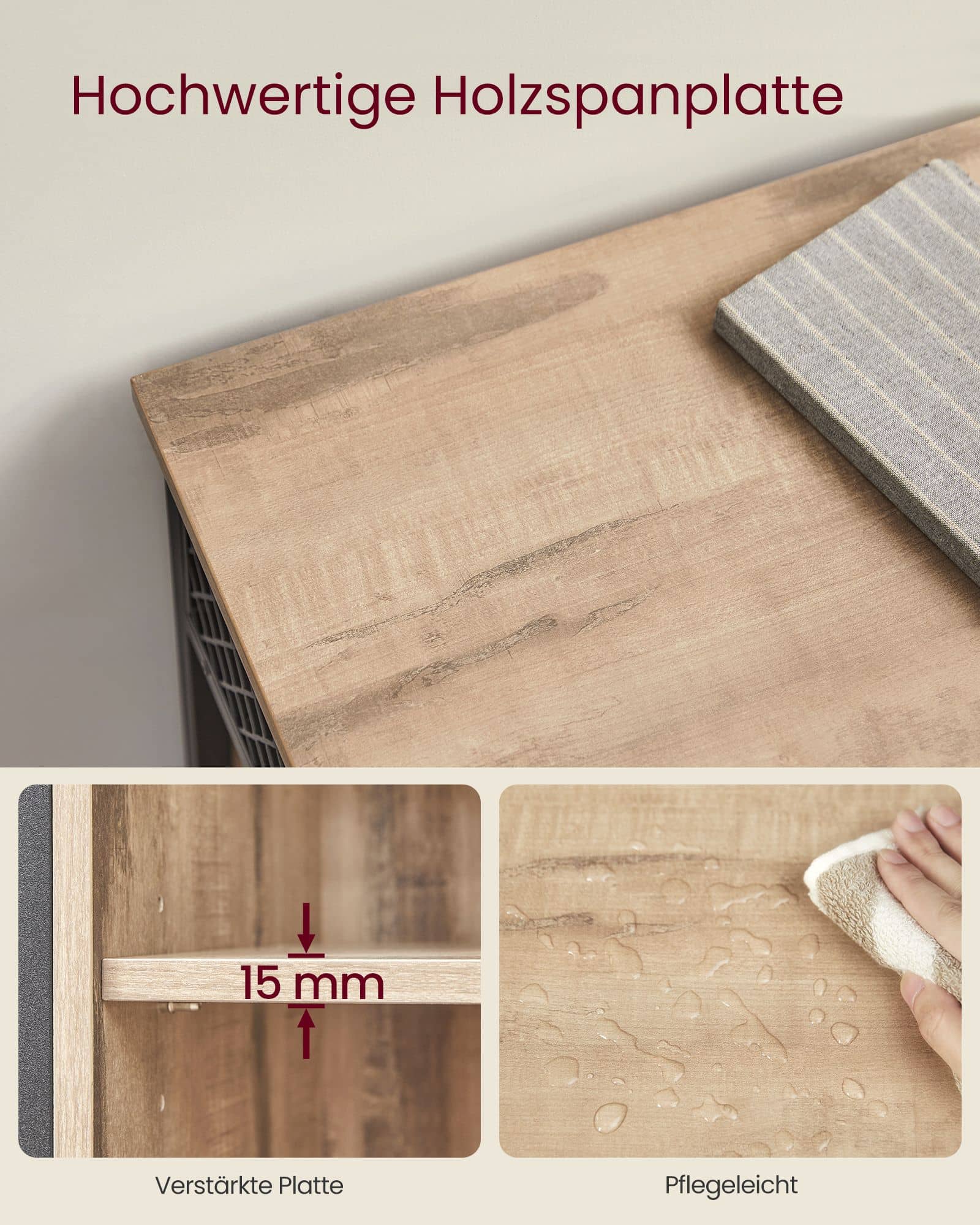 Sideboard mit Schiebetür Landhausstil eichenbraun-schwarz-B34LSC089B50 Sideboard mit Schiebetür Landhausstil eichenbraun-schwarz-B34LSC089B50