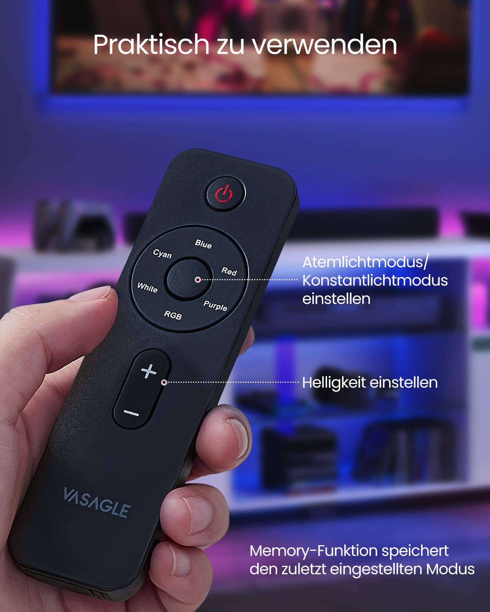 LED-Beleuchtung TV-Schrank mit offenen Ablagen LED-Beleuchtung TV-Schrank mit offenen Ablagen