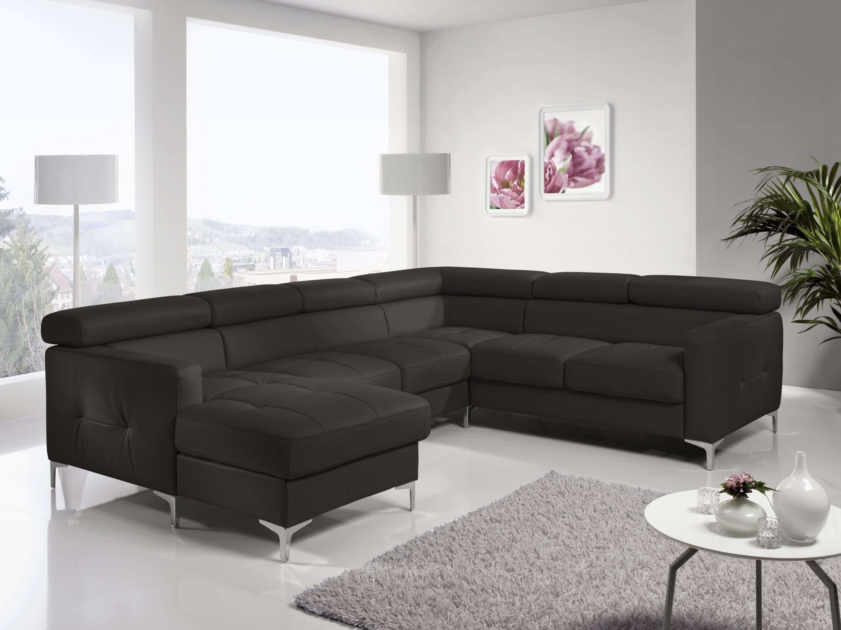 Echtleder Wohnlandschaft Sammy mit Schlaffunktion & Bettkasten - Cotta Echtleder Wohnlandschaft Sammy mit Schlaffunktion & Bettkasten - Cotta