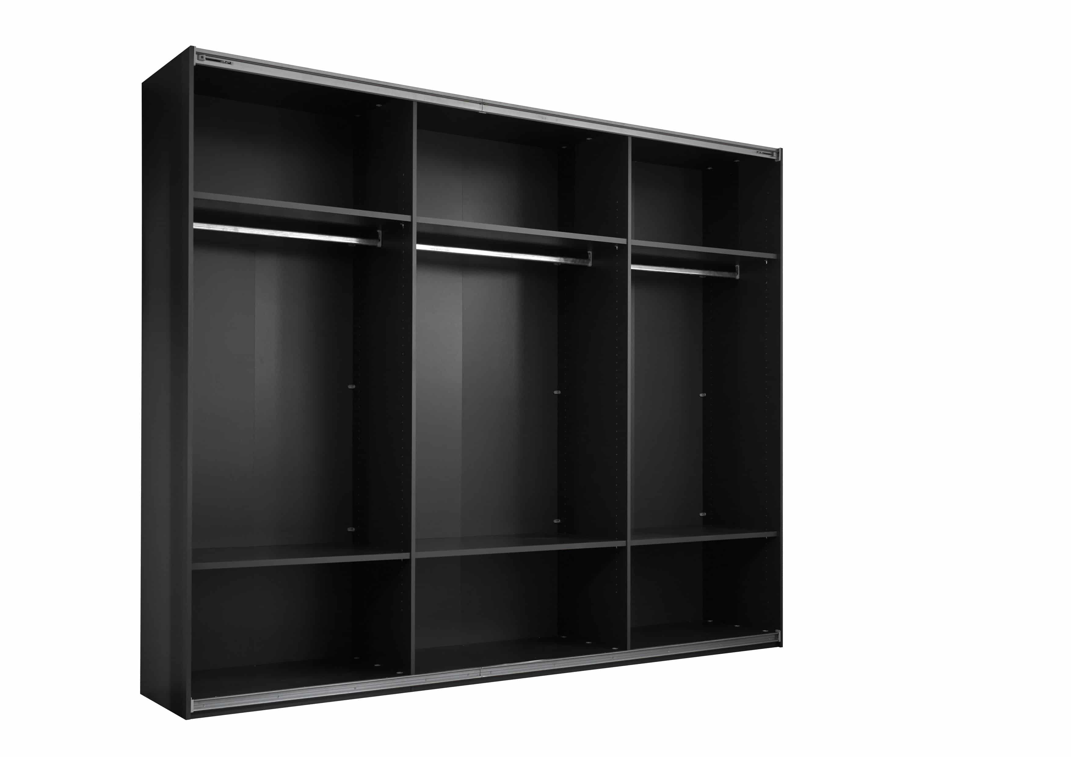 Kleiderschrank Minda mit Glastüren graphit - viel Stauraum & edles Design für Ihr Schlafzimmer Kleiderschrank Minda mit Glastüren graphit - viel Stauraum & edles Design für Ihr Schlafzimmer