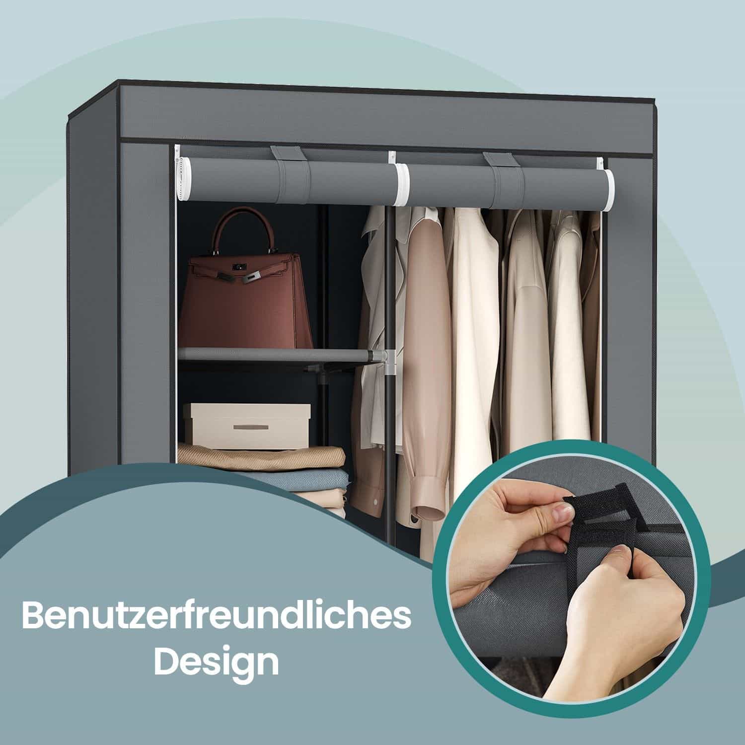Kleiderschrank, 1 Kleiderstange, 6 Ebenen Kleiderschrank, 1 Kleiderstange, 6 Ebenen