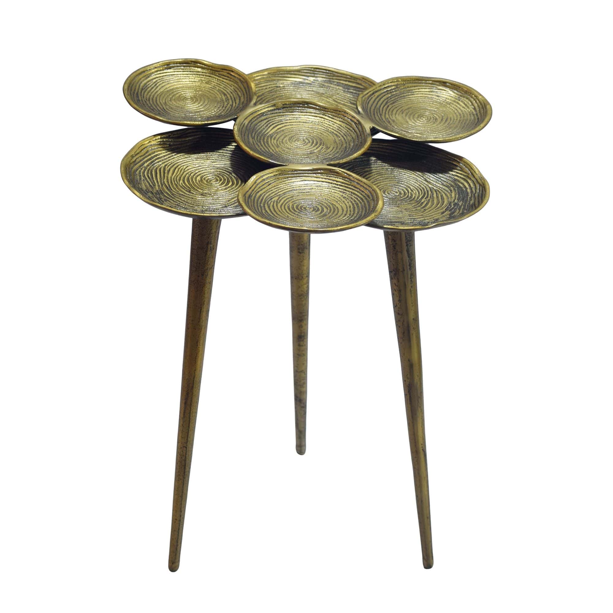 Beistelltisch Aluminium 46cm Gold - Couchtisch klein rund - Sofatisch modern - Wohnzimmertisch Metall - Design Tisch Ablagetisch Handmade