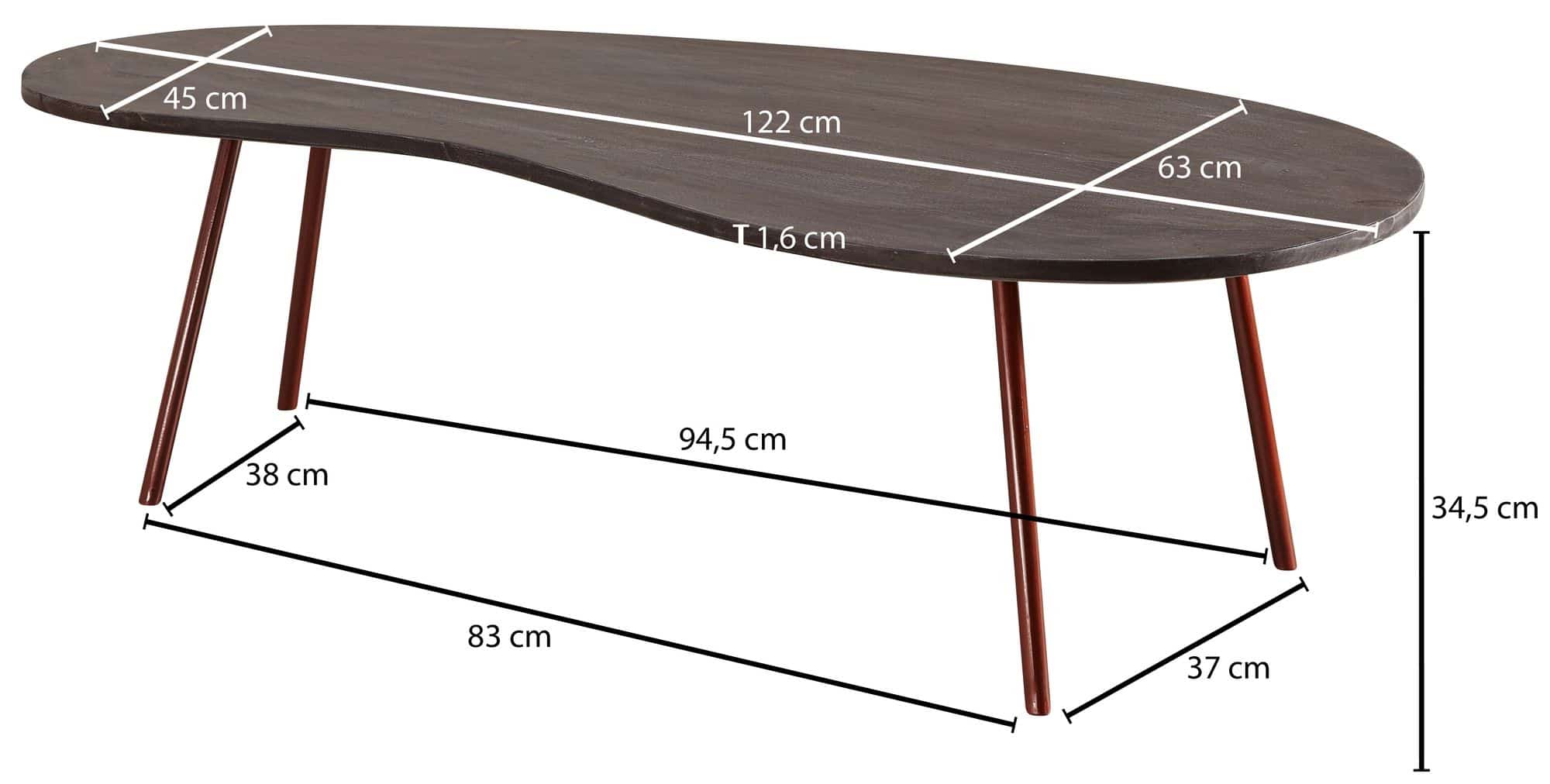 Design Couchtisch JAI 122x34