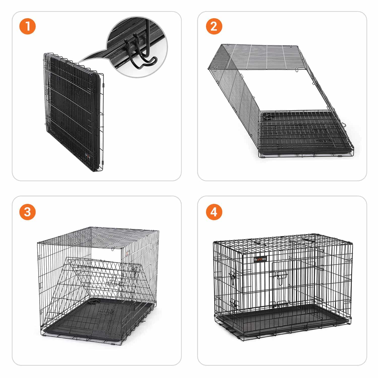 Hundekäfig mit 2 Türen-B34PPD48BK Hundekäfig mit 2 Türen-B34PPD48BK