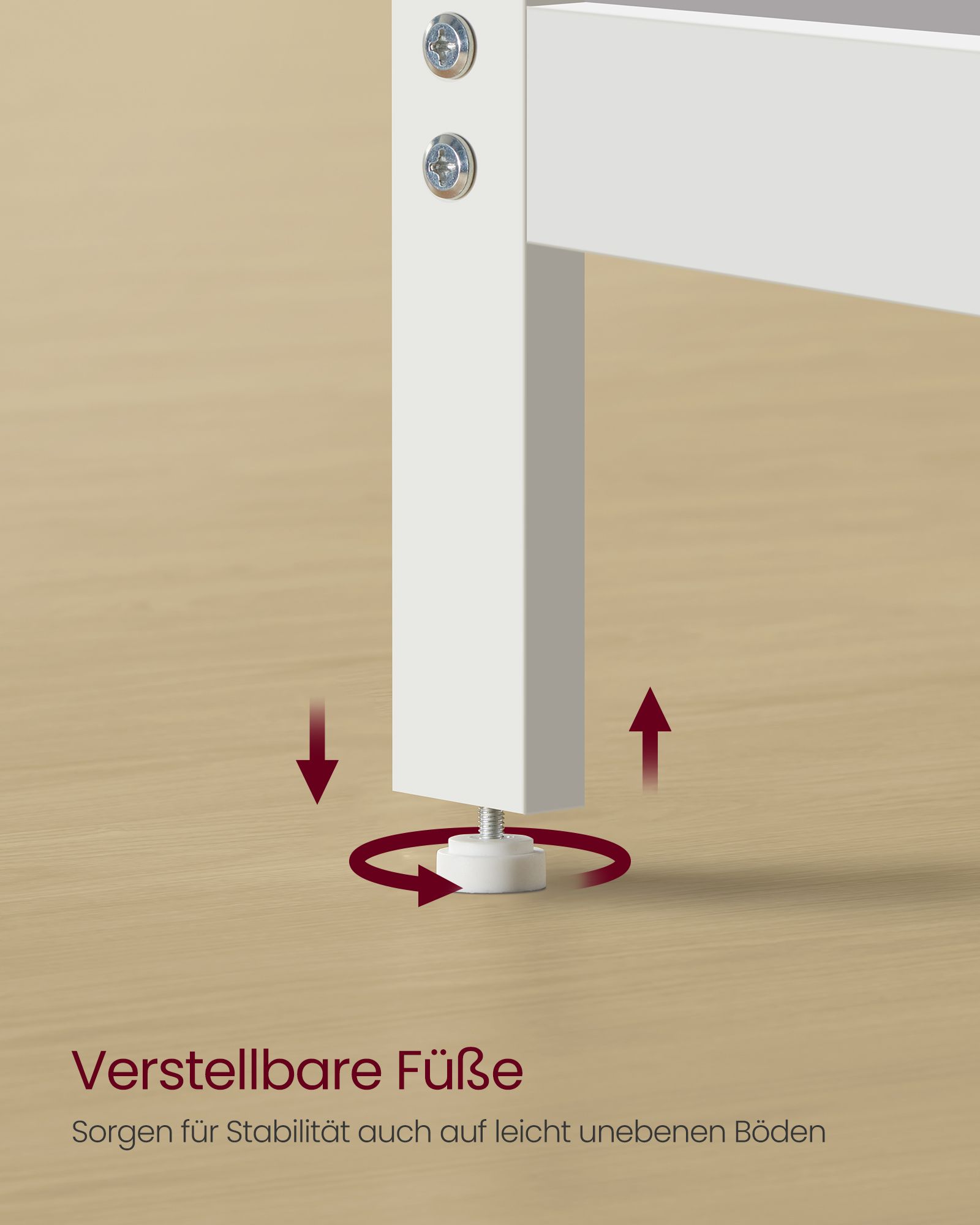 Schreibtisch mit 2 Ablagen modern ahornweiß-LWD047W44 Schreibtisch mit 2 Ablagen modern ahornweiß-LWD047W44