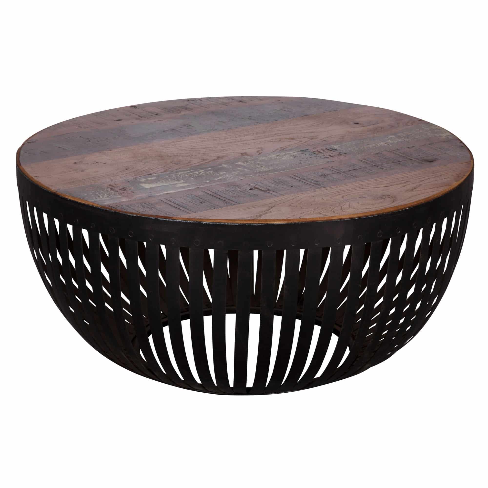 46452-WOHNLING-Couchtisch-NISHA-70x33x70-cm-Holz-Metall-Wohnzimmertisch-Industrial-Drahtkorb-Tisch-Wohnzimmer-Sofatisch-mit-Metallgestell-Clubtisch-Loungetisch-massiv-Design-Stu Wohnling Couchtisch Nisha Ø 70 cm – Holz & Metall