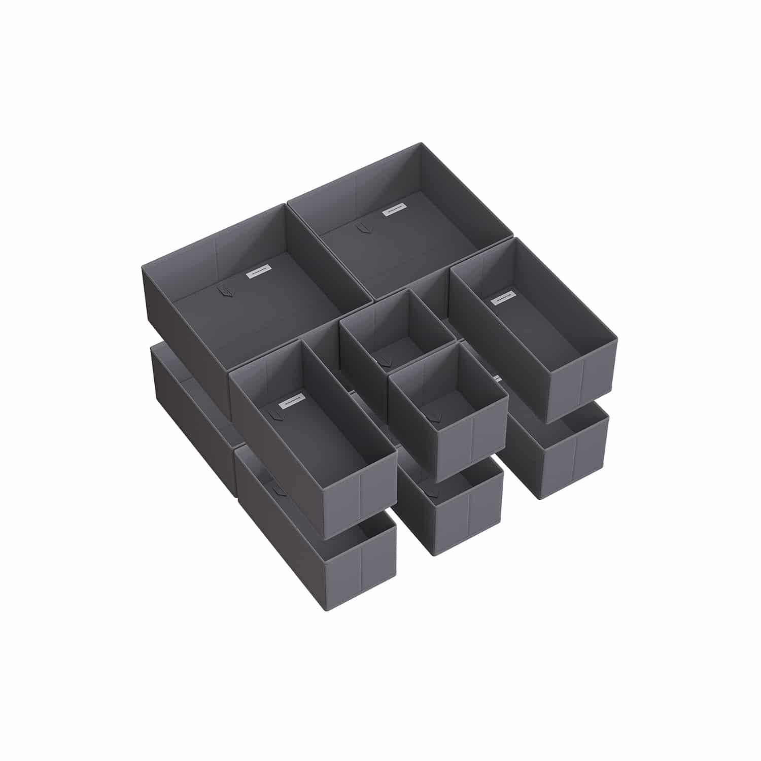 Aufbewahrungsbox für Schublade 12er Set schiefergrau